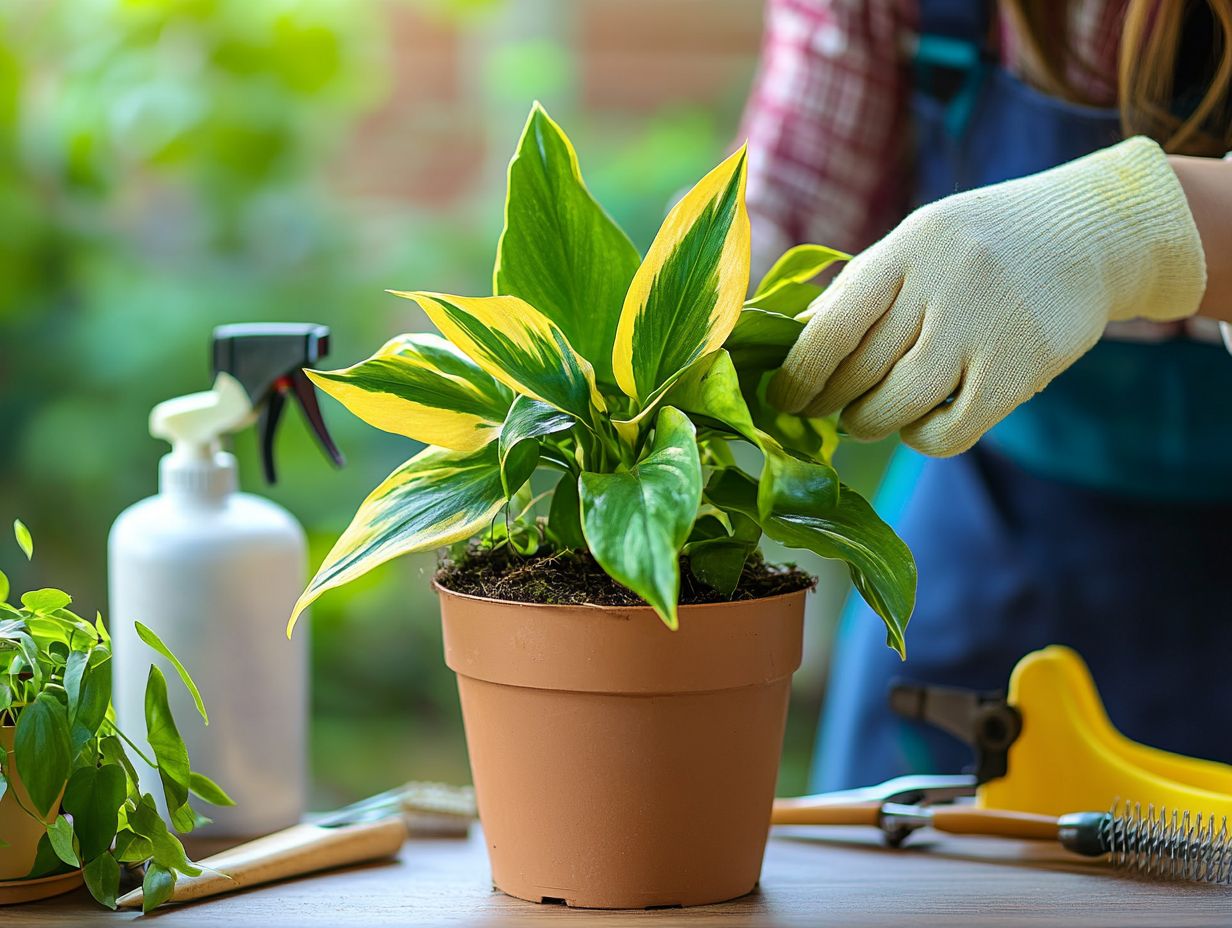 Illustration of effective pest removal methods for indoor plants