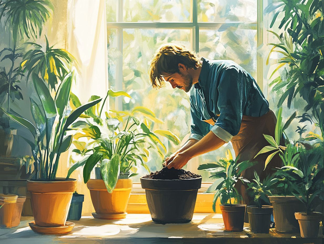 A visual guide to tips for keeping indoor plant soil healthy