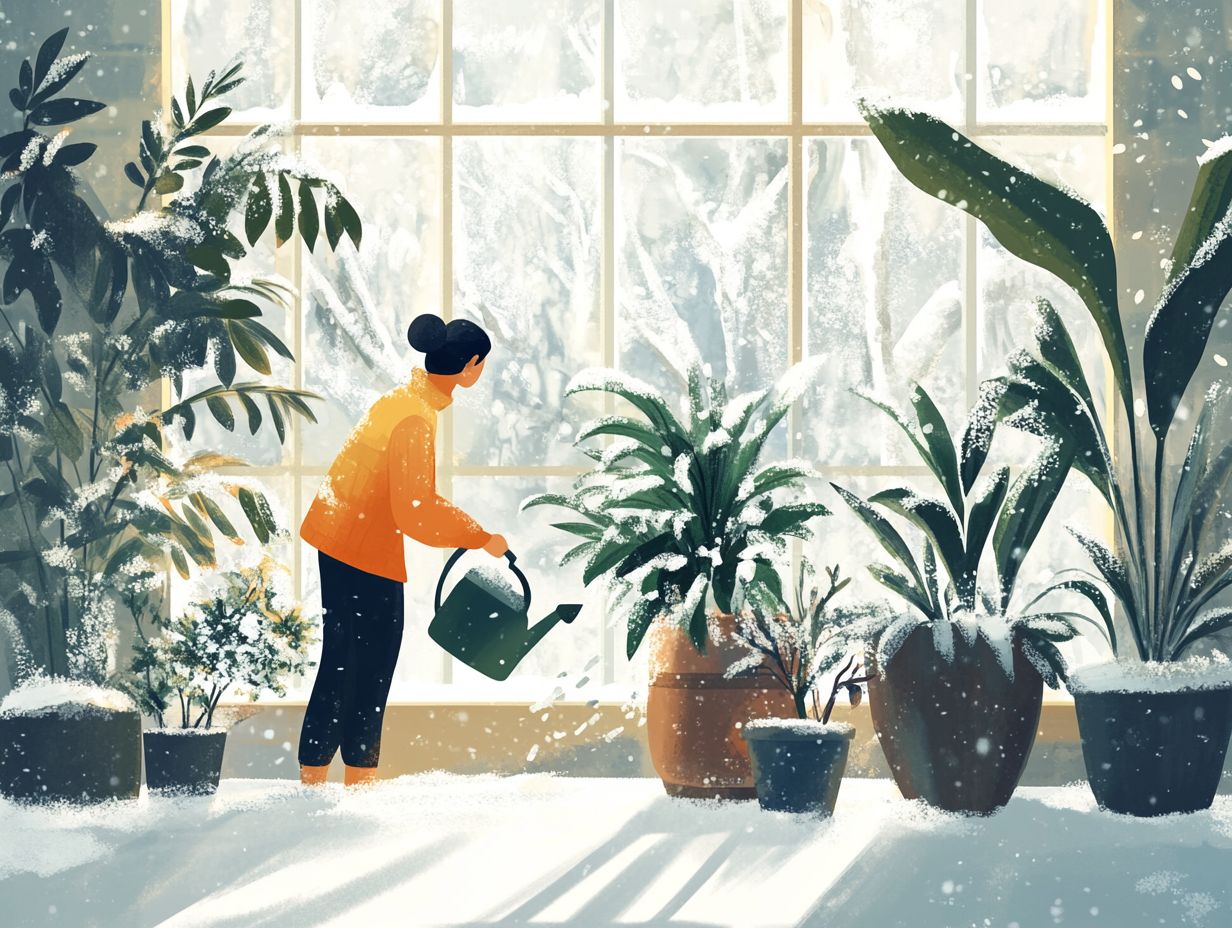 A visual guide to managing indoor plant watering during winter