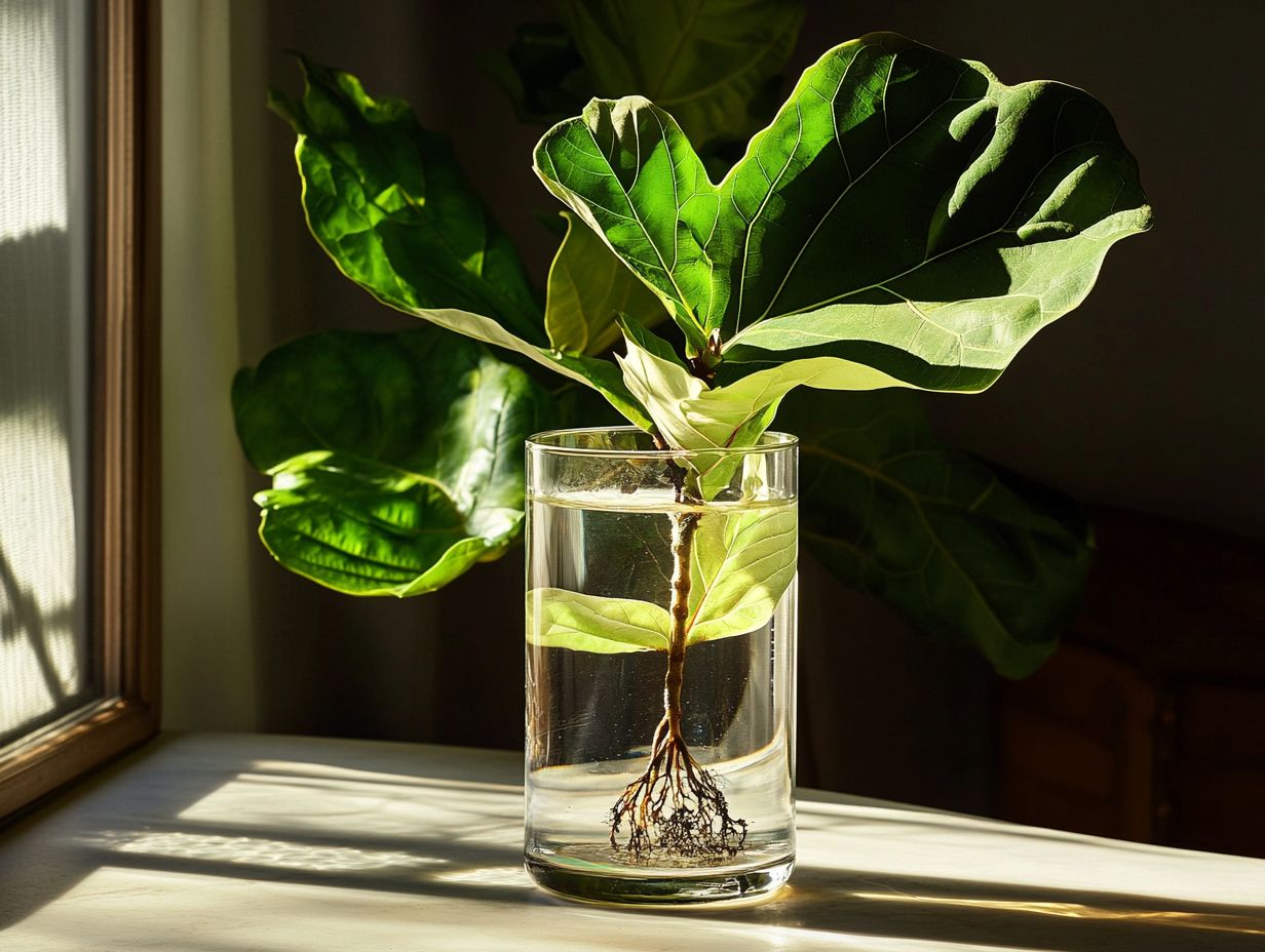 Visual indicators of a fiddle leaf fig tree ready for propagation