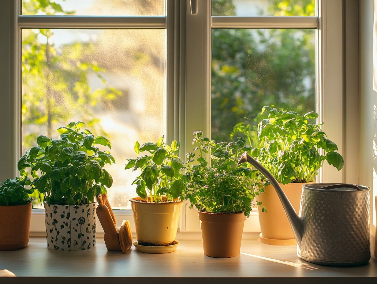 Image showing supplies for indoor herb propagation