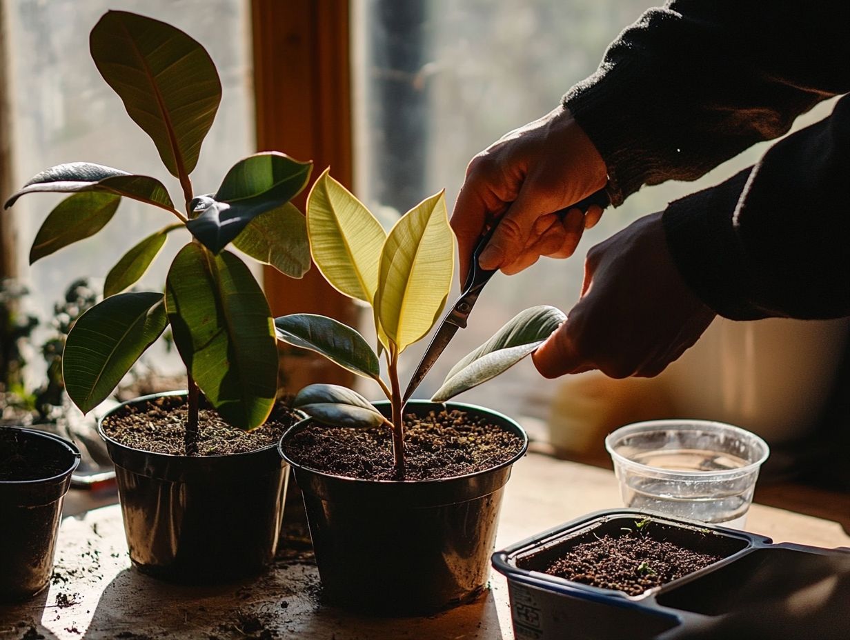 Illustration of propagation methods for rubber plants