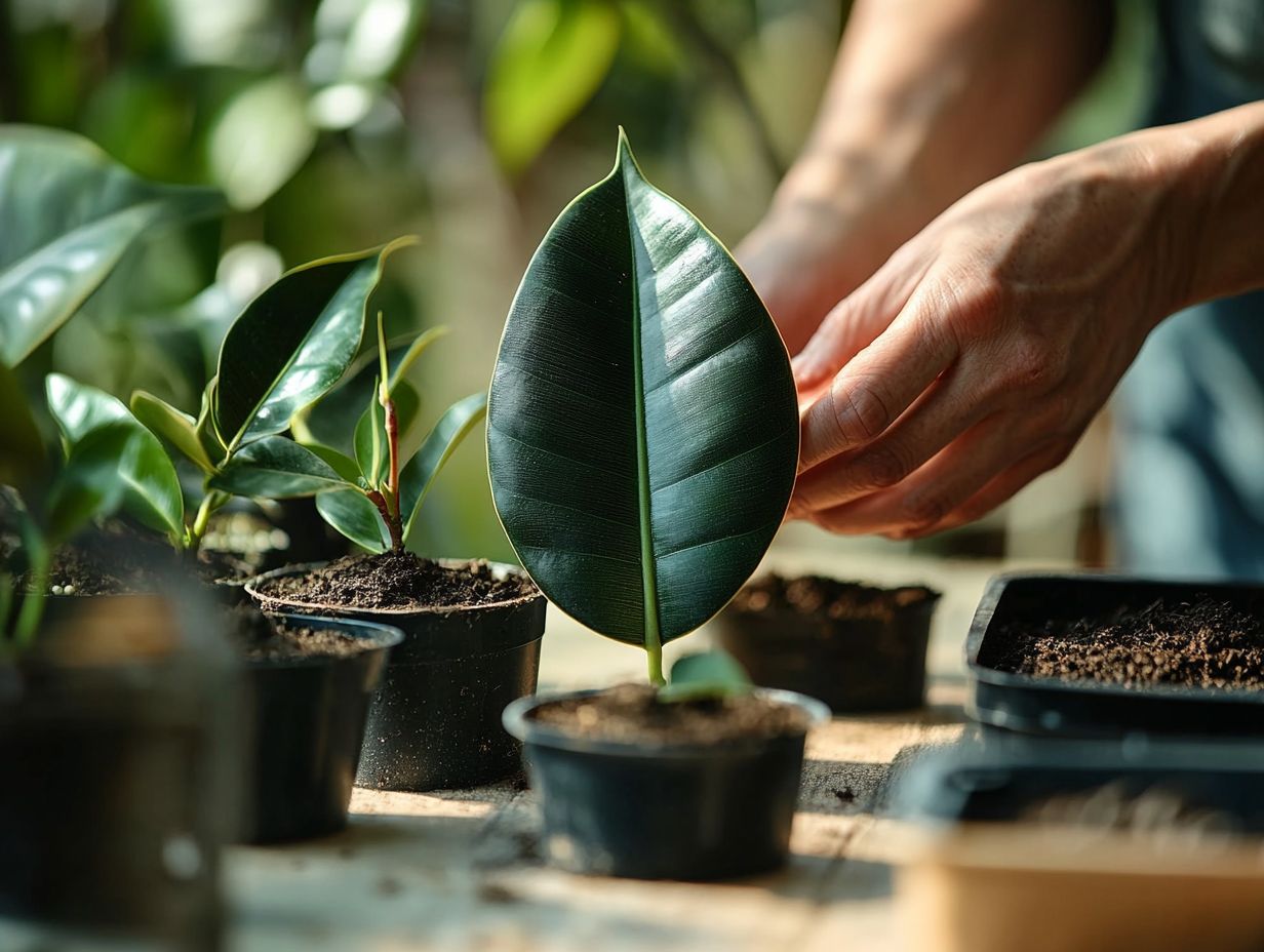 Guided instructions for propagating rubber trees