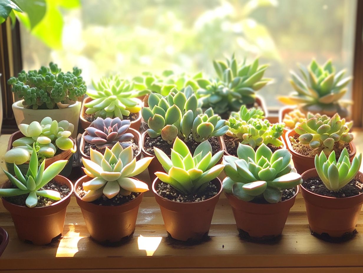 Illustration of different methods for successful succulent propagation