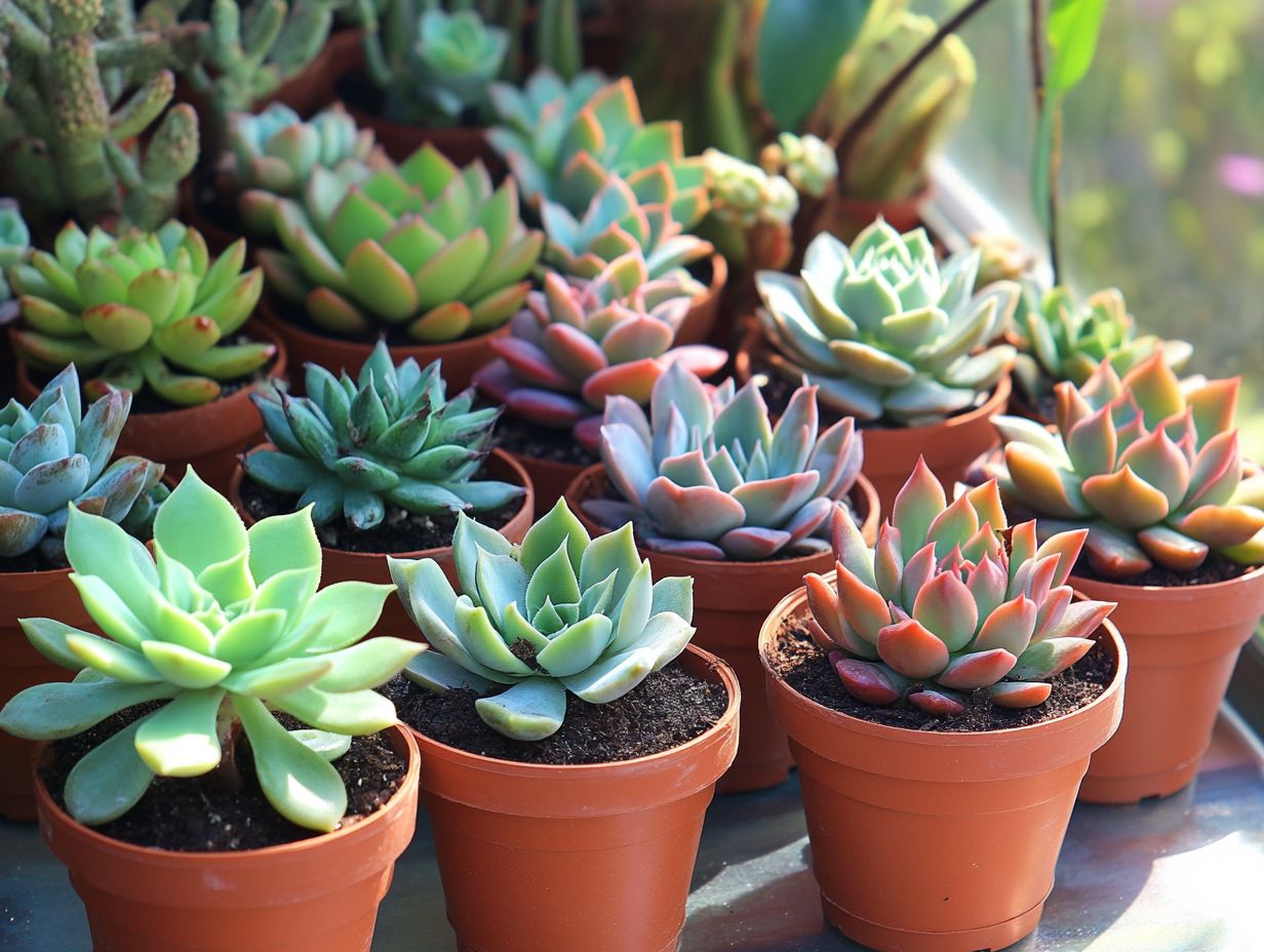 An illustration showing the process of taking cuttings from succulents