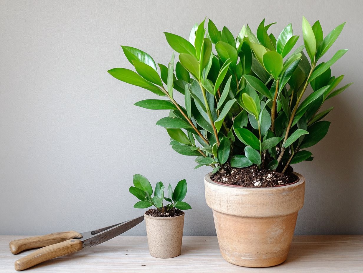 Preparing the cuttings or rhizomes of ZZ plants