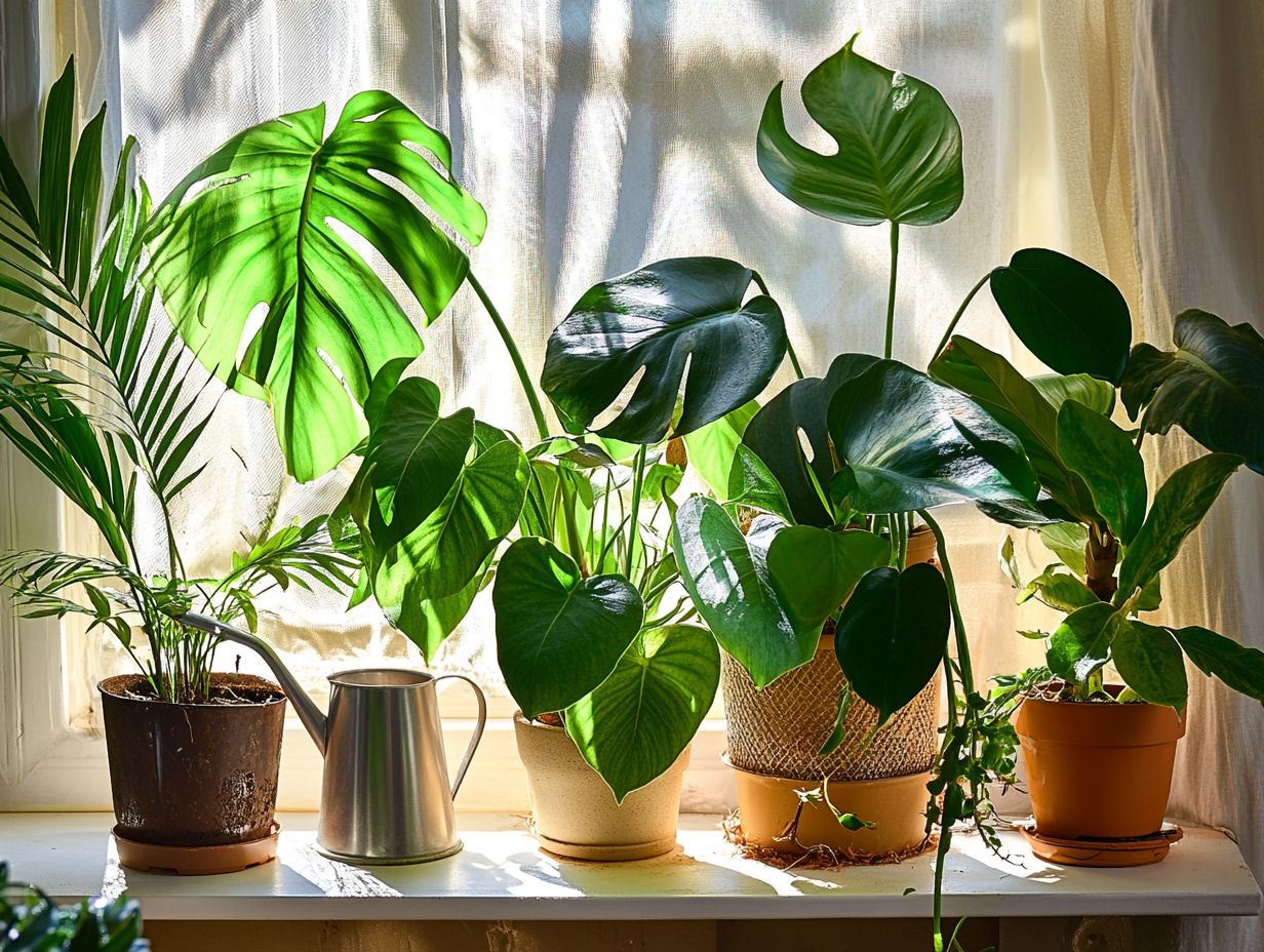 What are some signs of a healthy indoor plant?