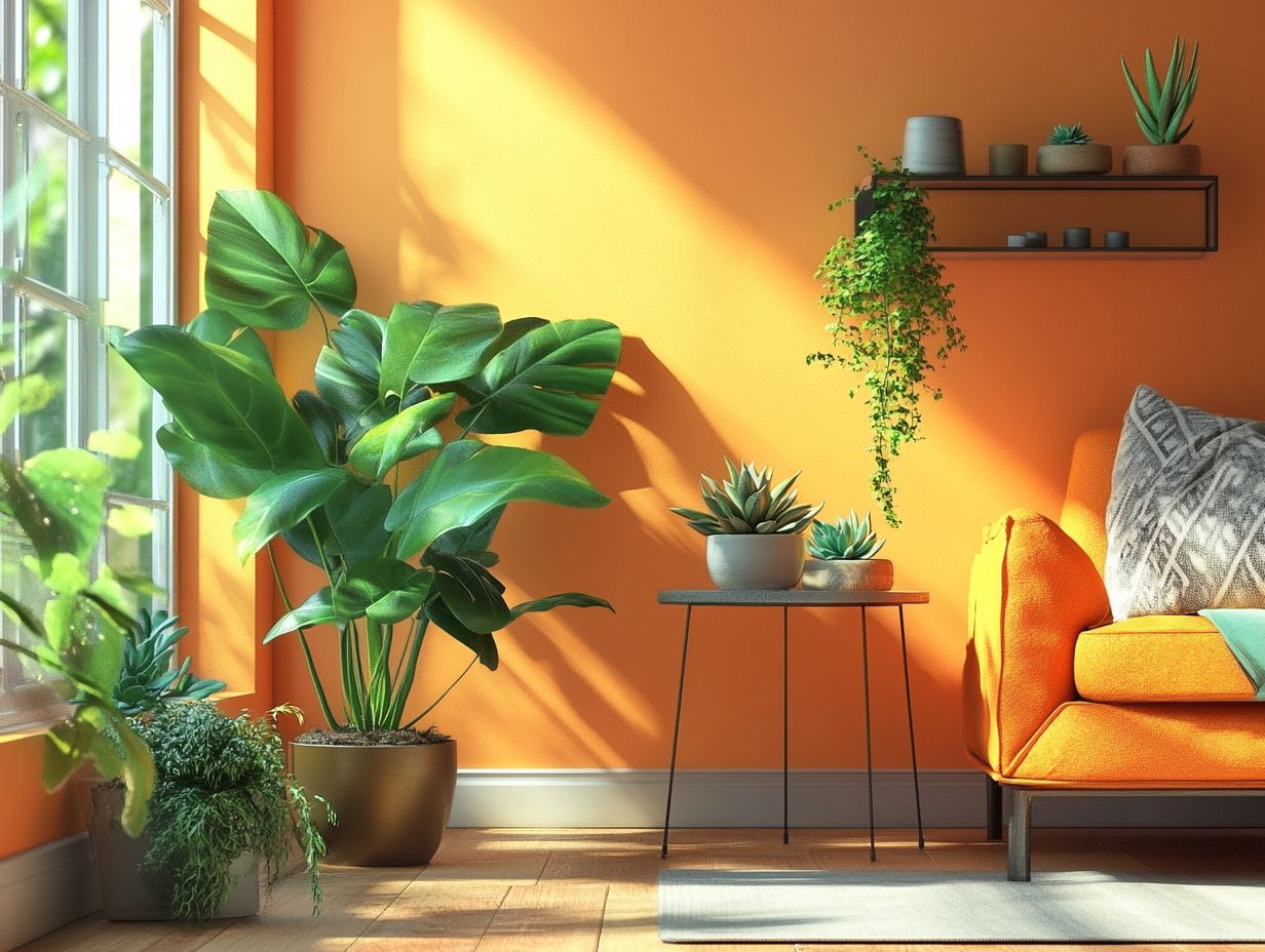 Indoor plants styled with furniture