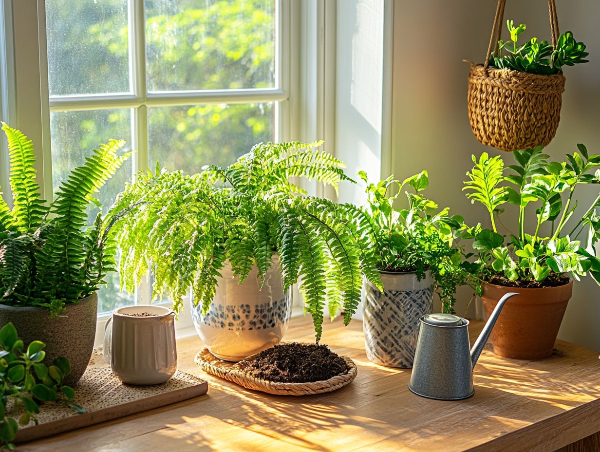 Image of a person repotting a fern