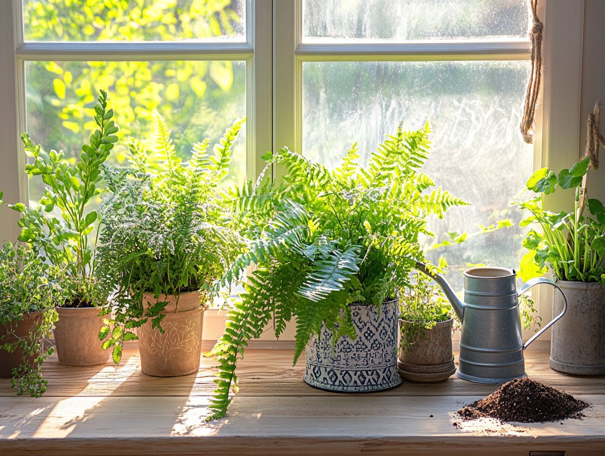 What are the best conditions for indoor ferns to thrive?