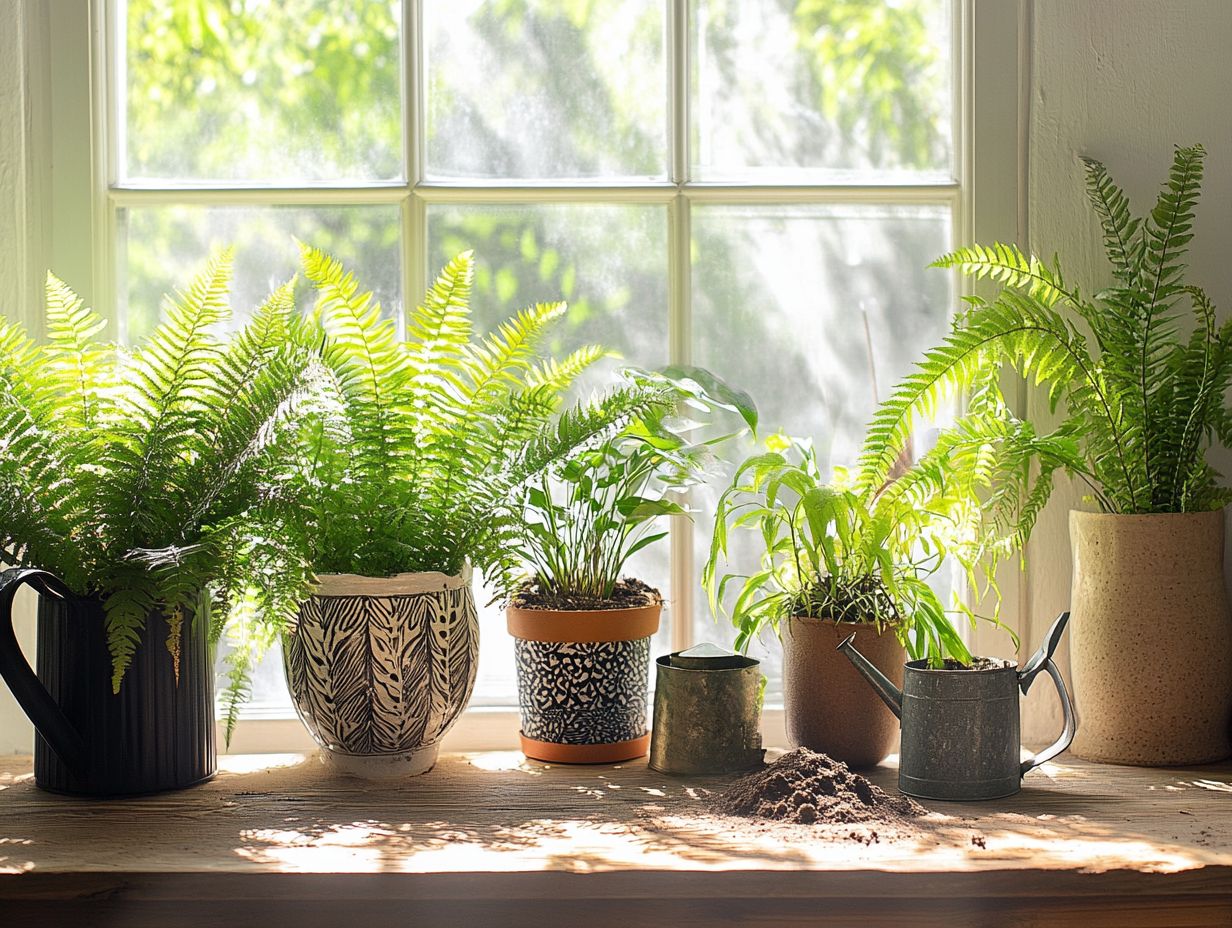 Image showcasing proper techniques for caring for indoor ferns