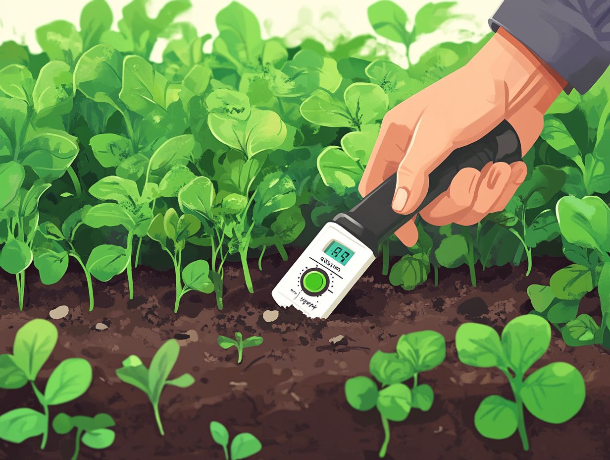 Illustration of testing soil moisture