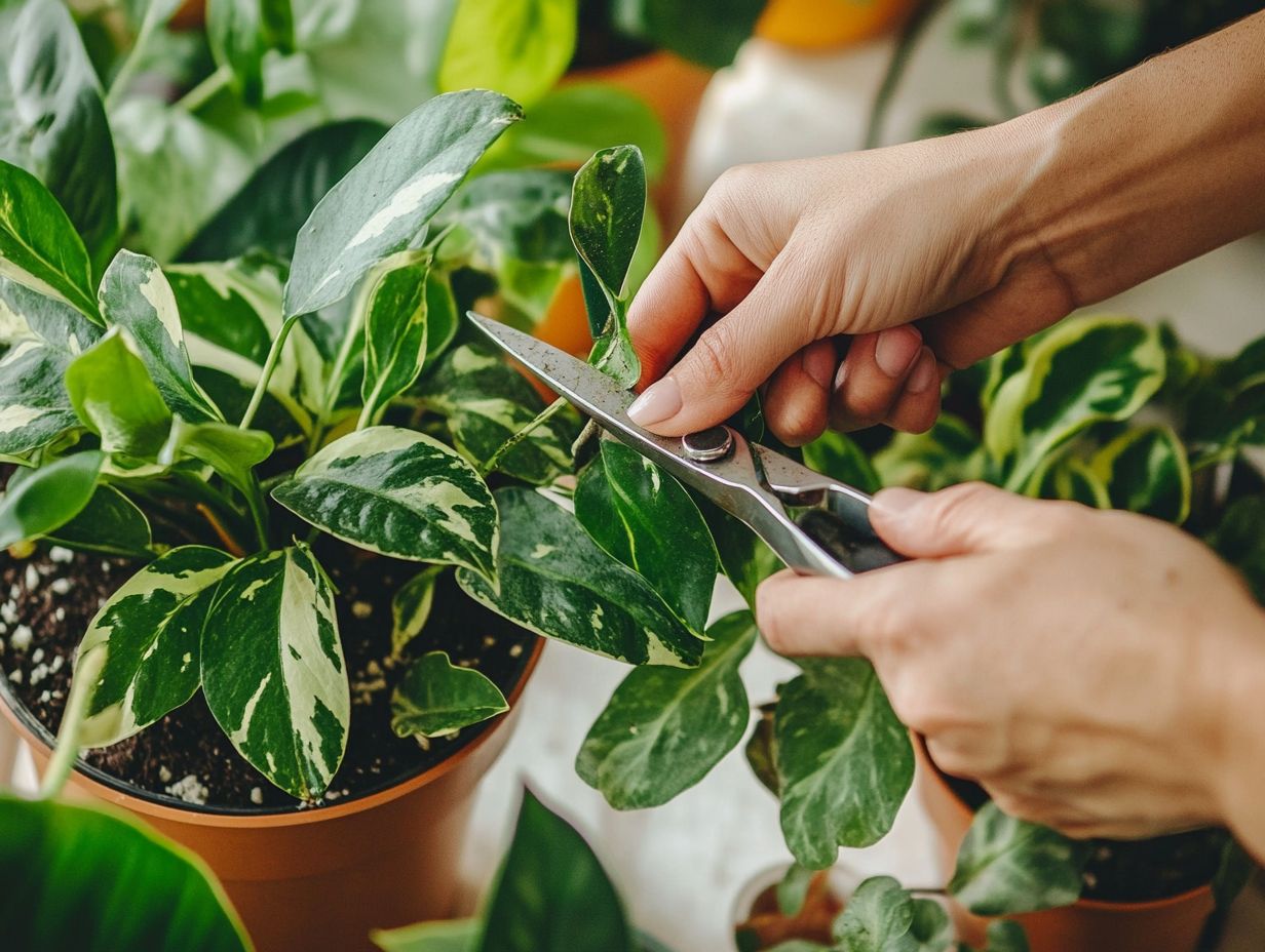 Image showing frequently asked questions about trimming indoor plants.