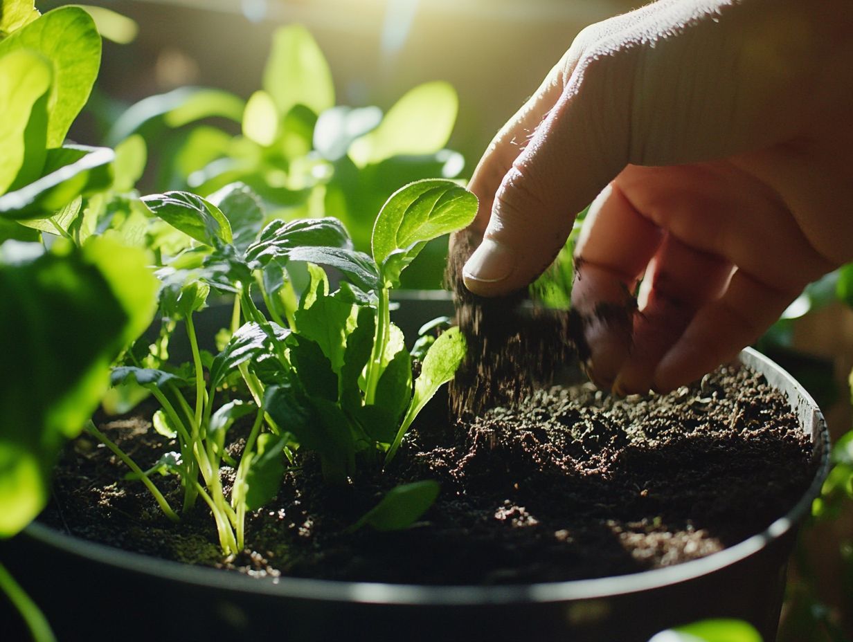 Illustration of key takeaways for using compost in indoor plants