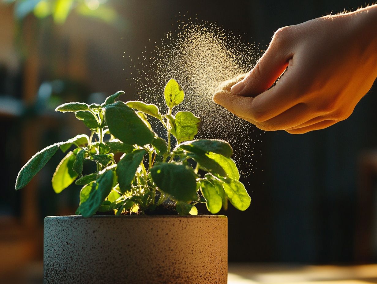 Image showing safety measures for using diatomaceous earth with plants