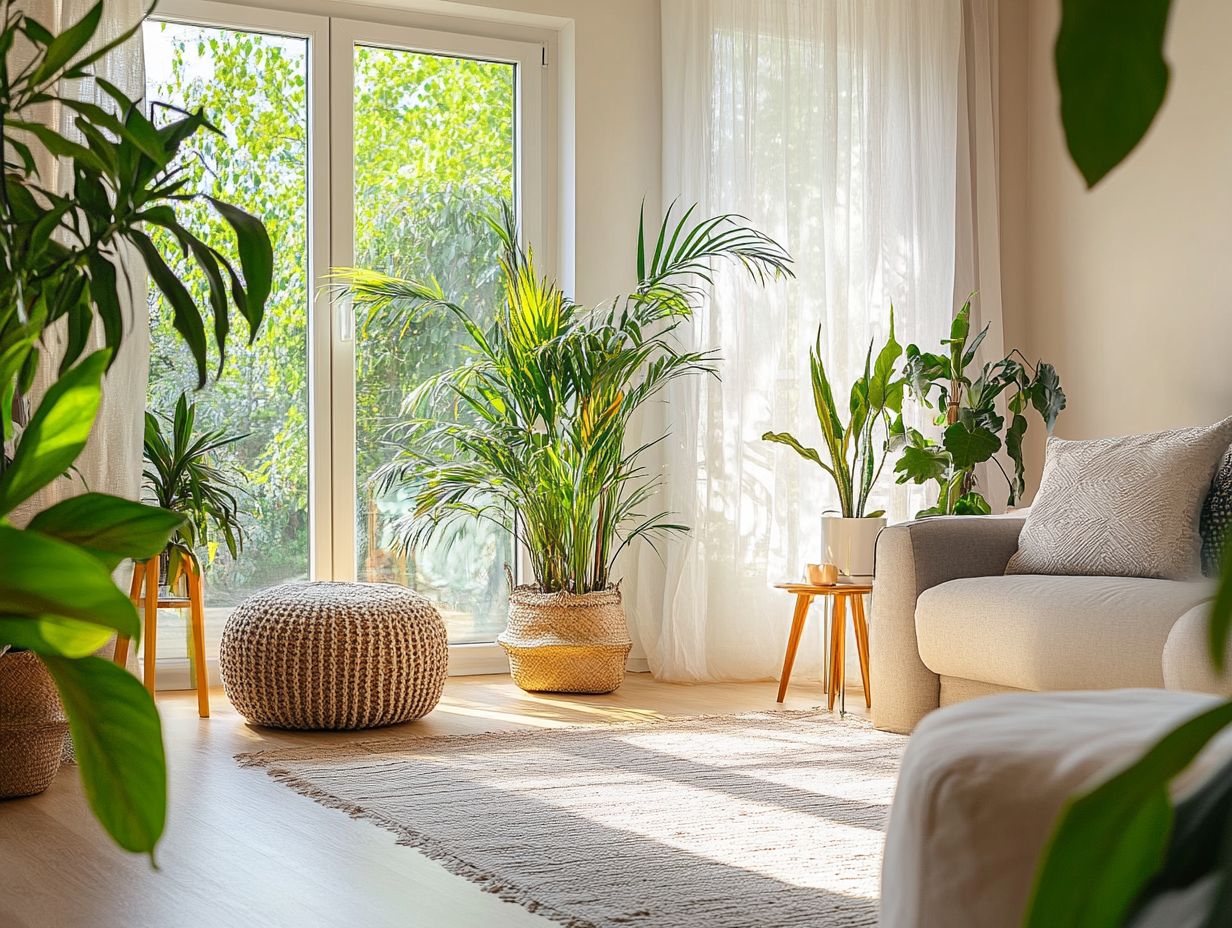 A stylish display of indoor plants in a modern home setting