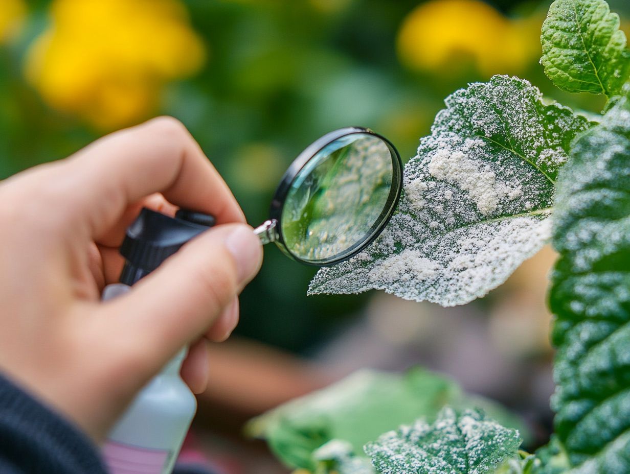 What causes powdery mildew to develop on plants?