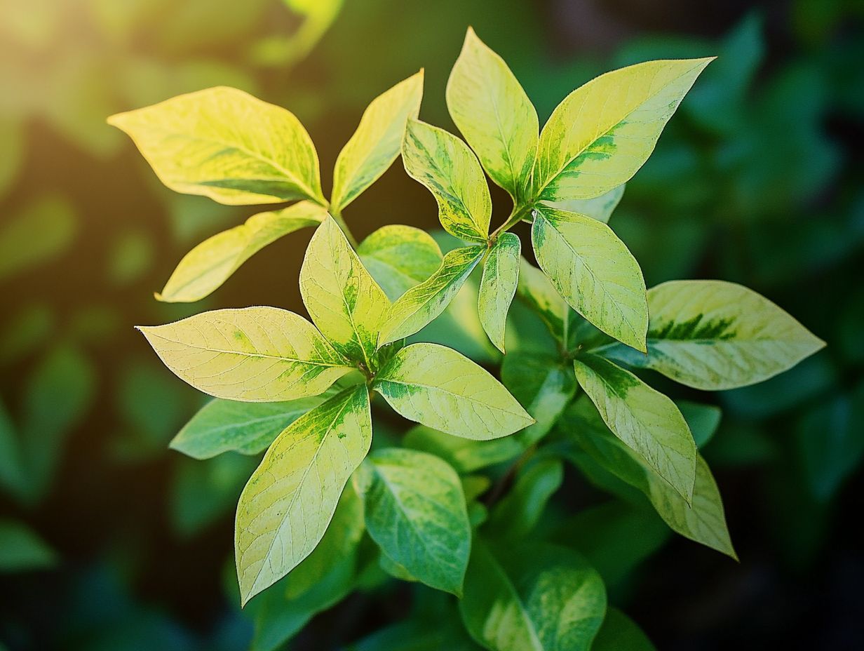 Image illustrating the effects of light stress on plant growth