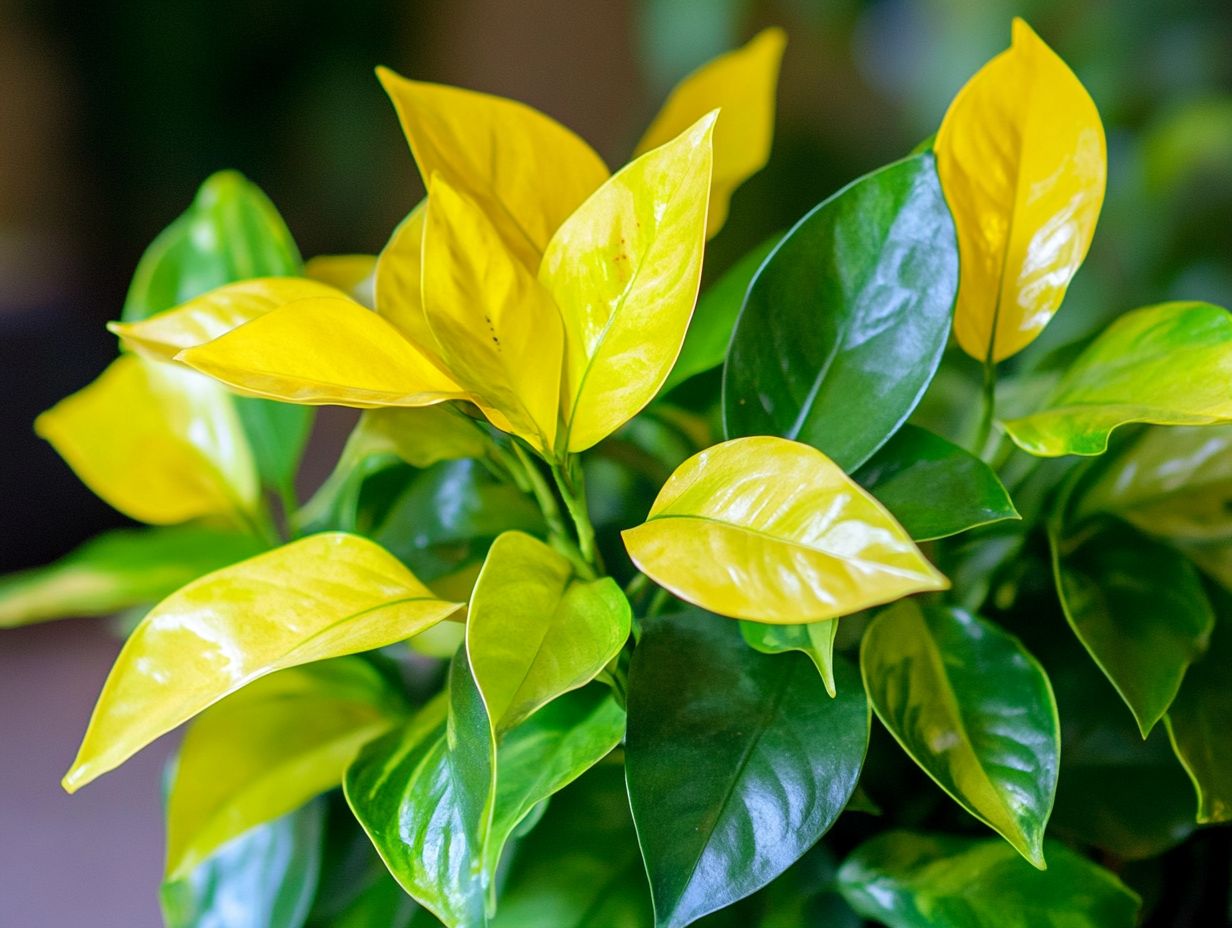 How do I identify yellow leaves in my indoor plants?