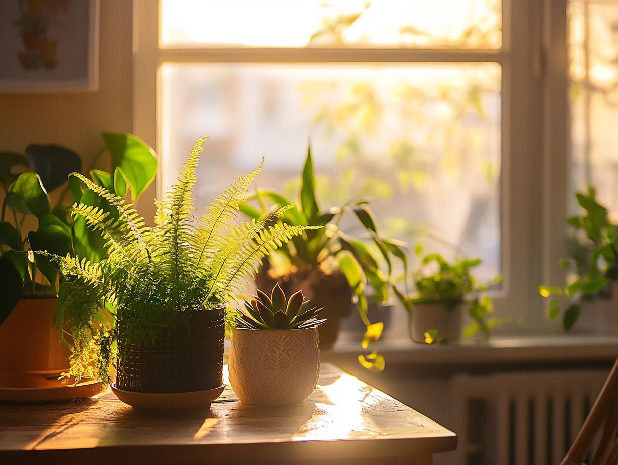 Infographic illustrating key takeaways about indoor plant lighting