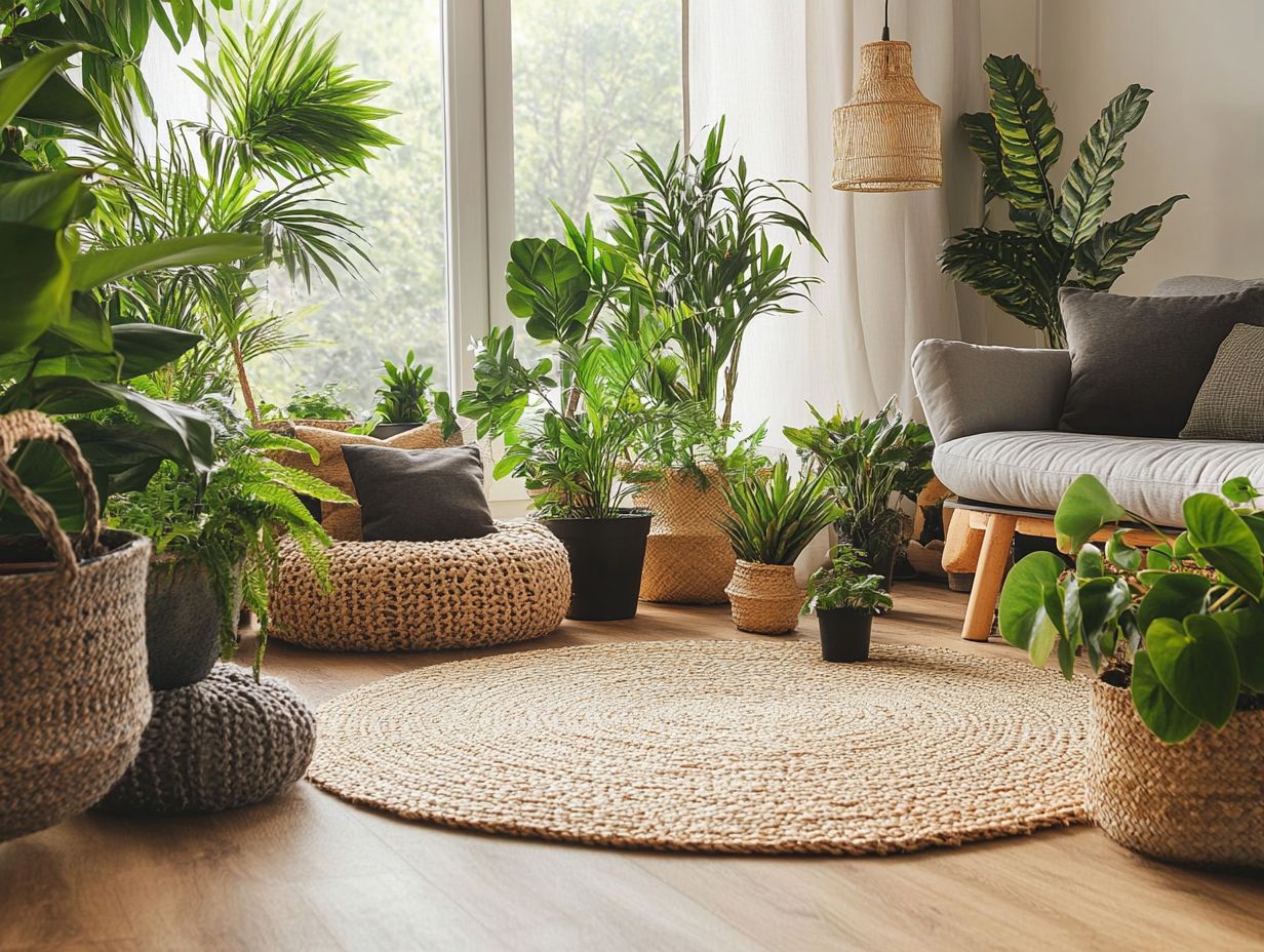 A beautiful arrangement of various indoor plants showcasing diverse styles