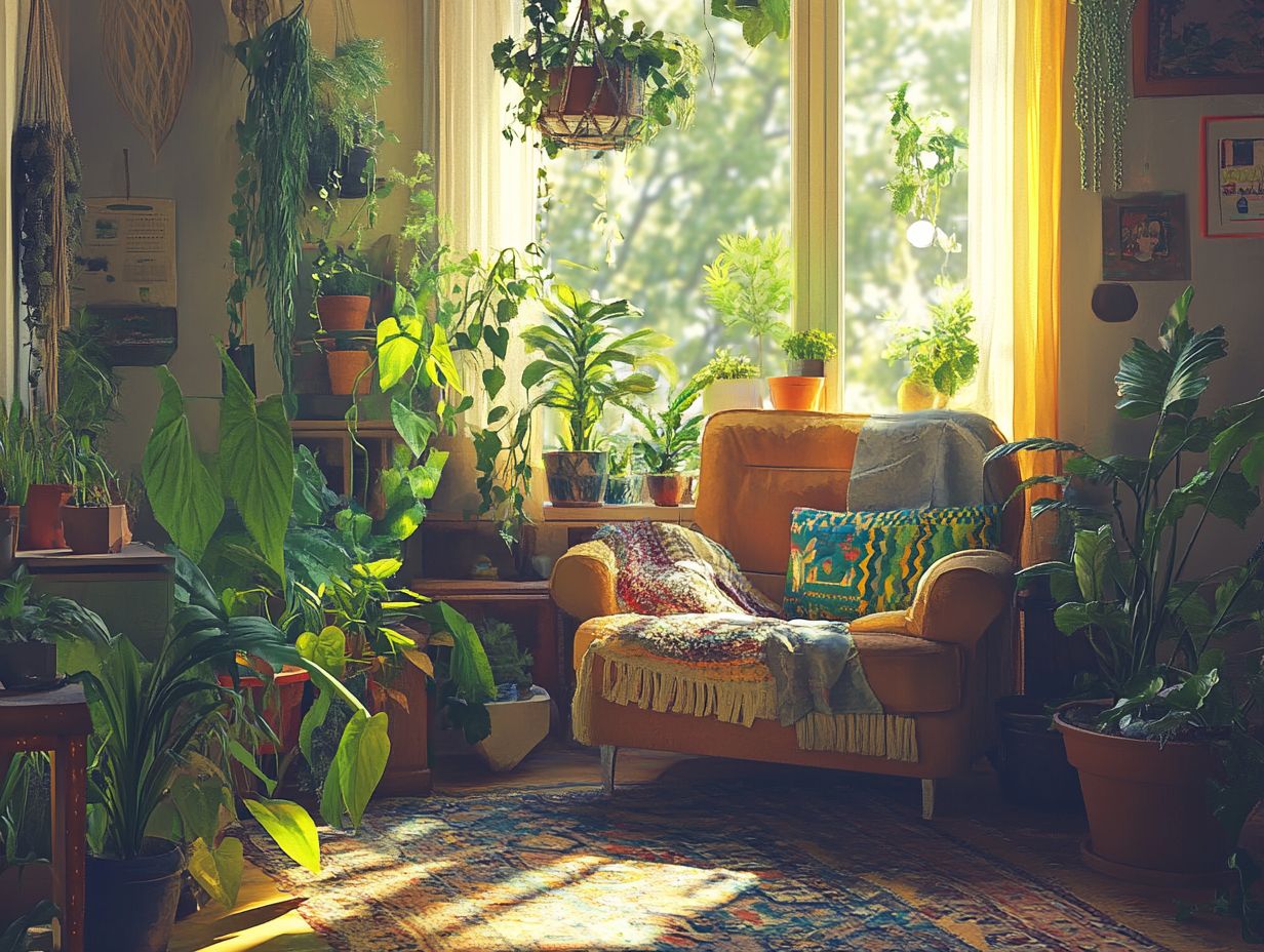 Image showcasing the best indoor plants for bohemian decor style.