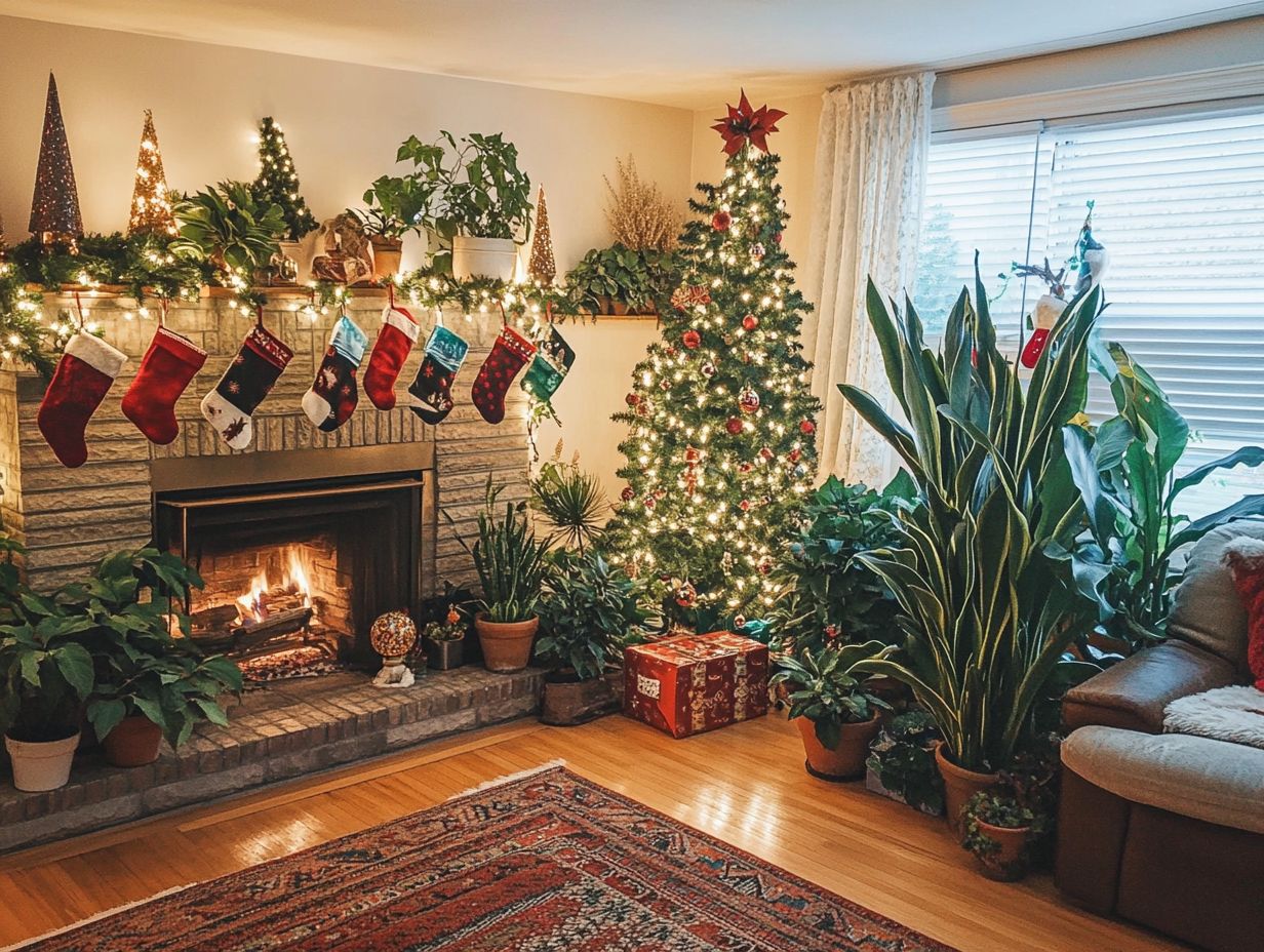 A vibrant Christmas Fern enhancing holiday decor