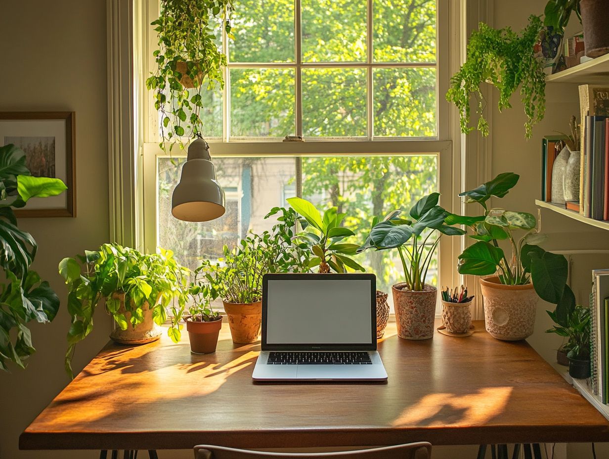 What are some low-maintenance indoor plants that are suitable for a home office?