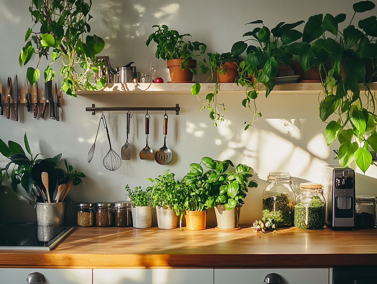 Visual representation of key takeaways about indoor kitchen plants.