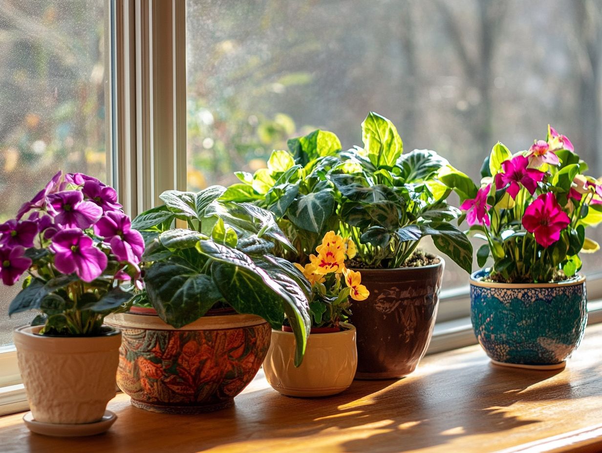 A variety of popular indoor flowering plants