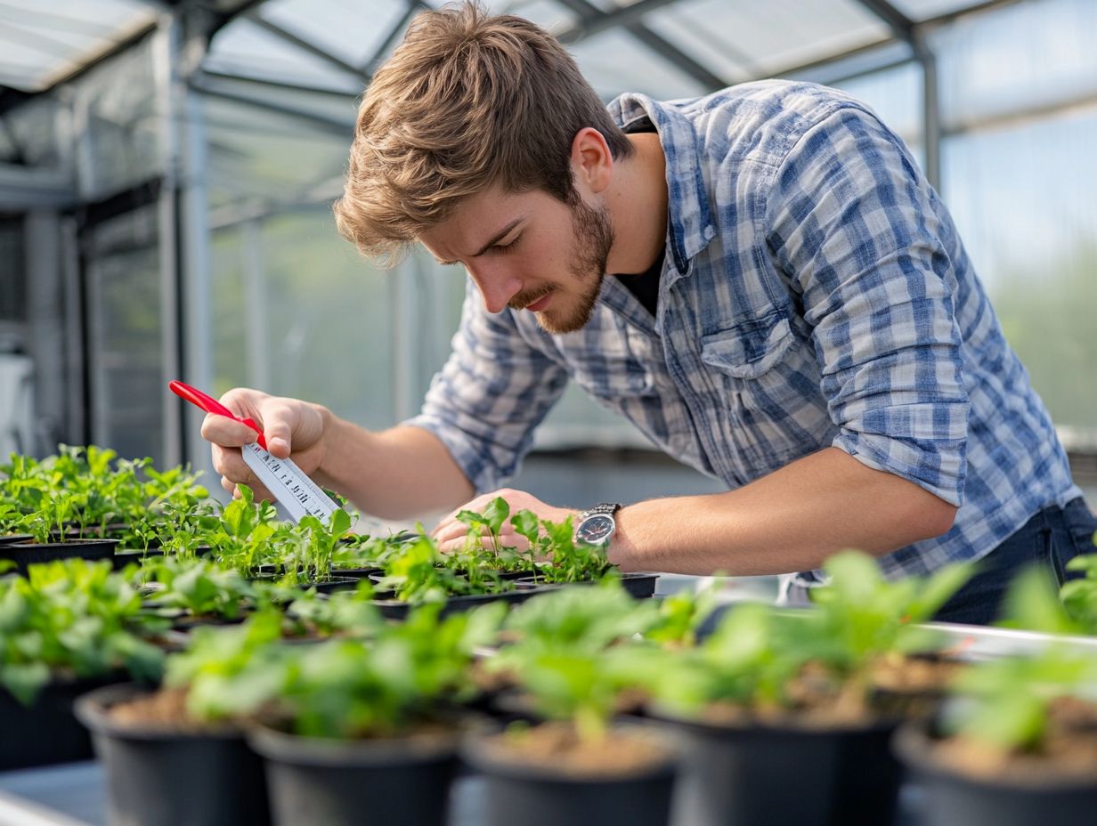 A visual representation of measuring plant growth