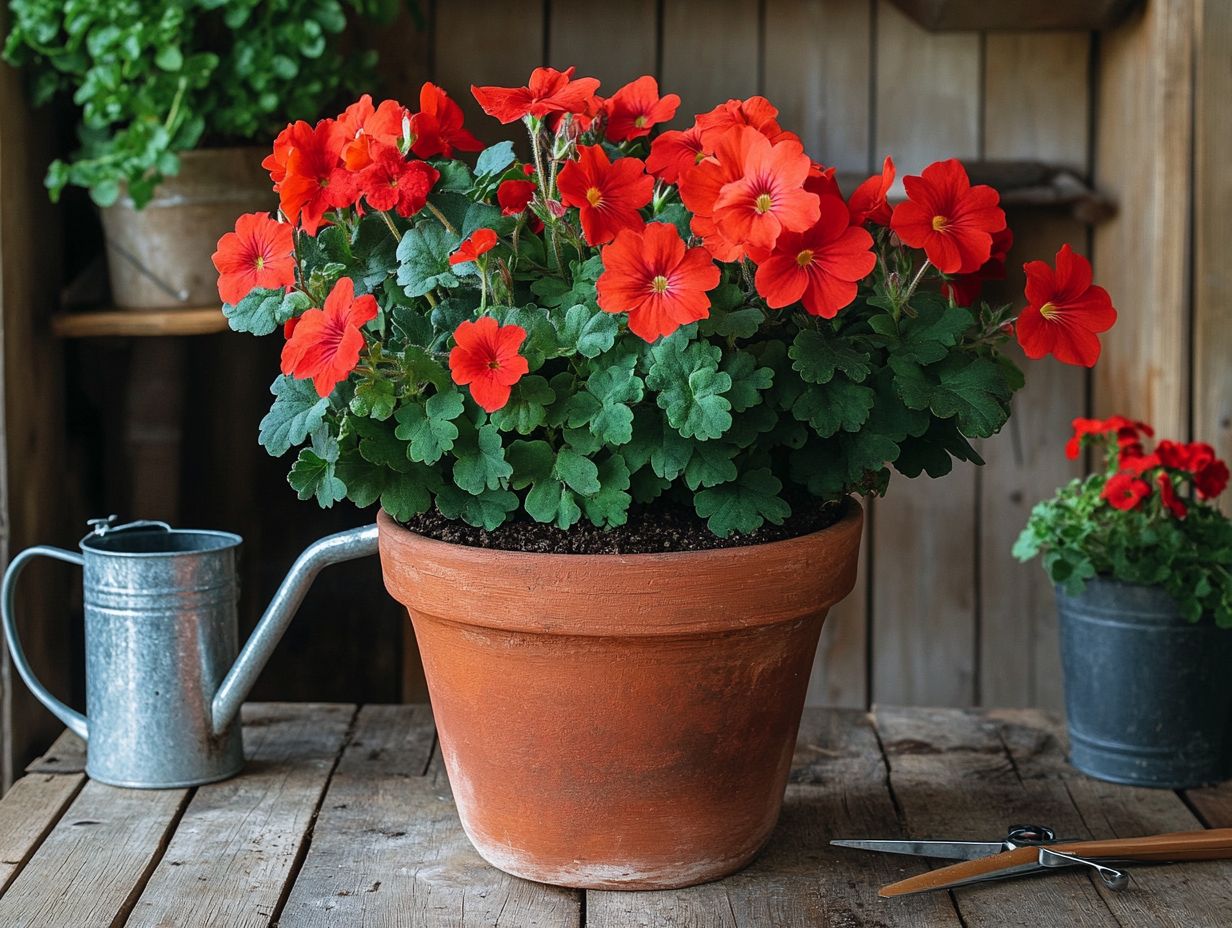 Image showing key takeaways for propagating geraniums.