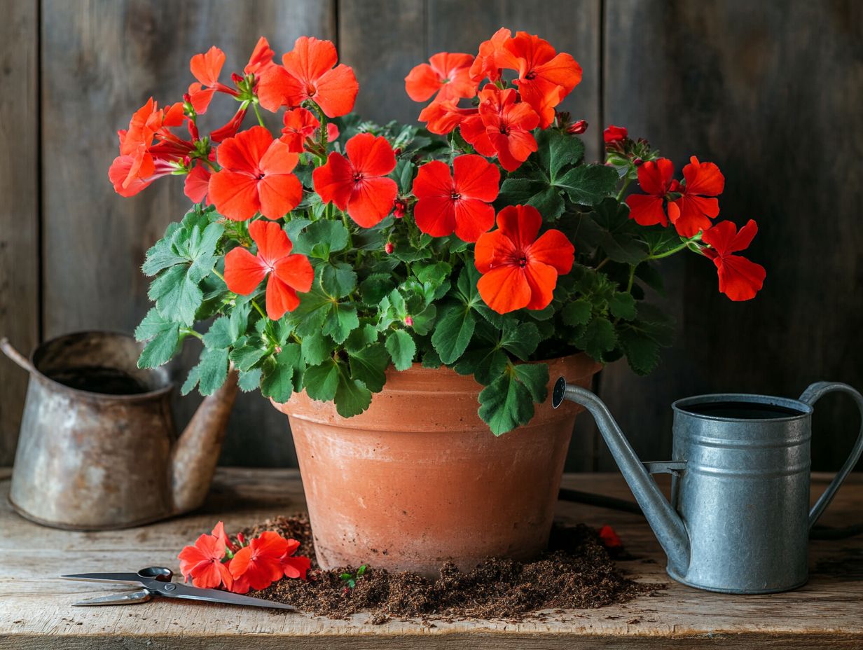 Image illustrating common problems in propagating Geraniums