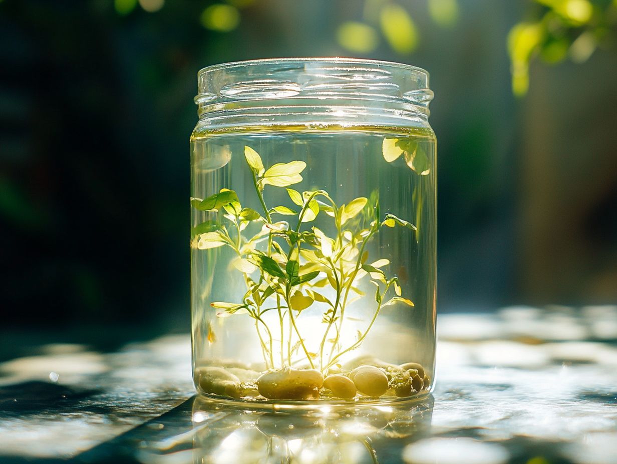 Illustration of propagating indoor plants without soil