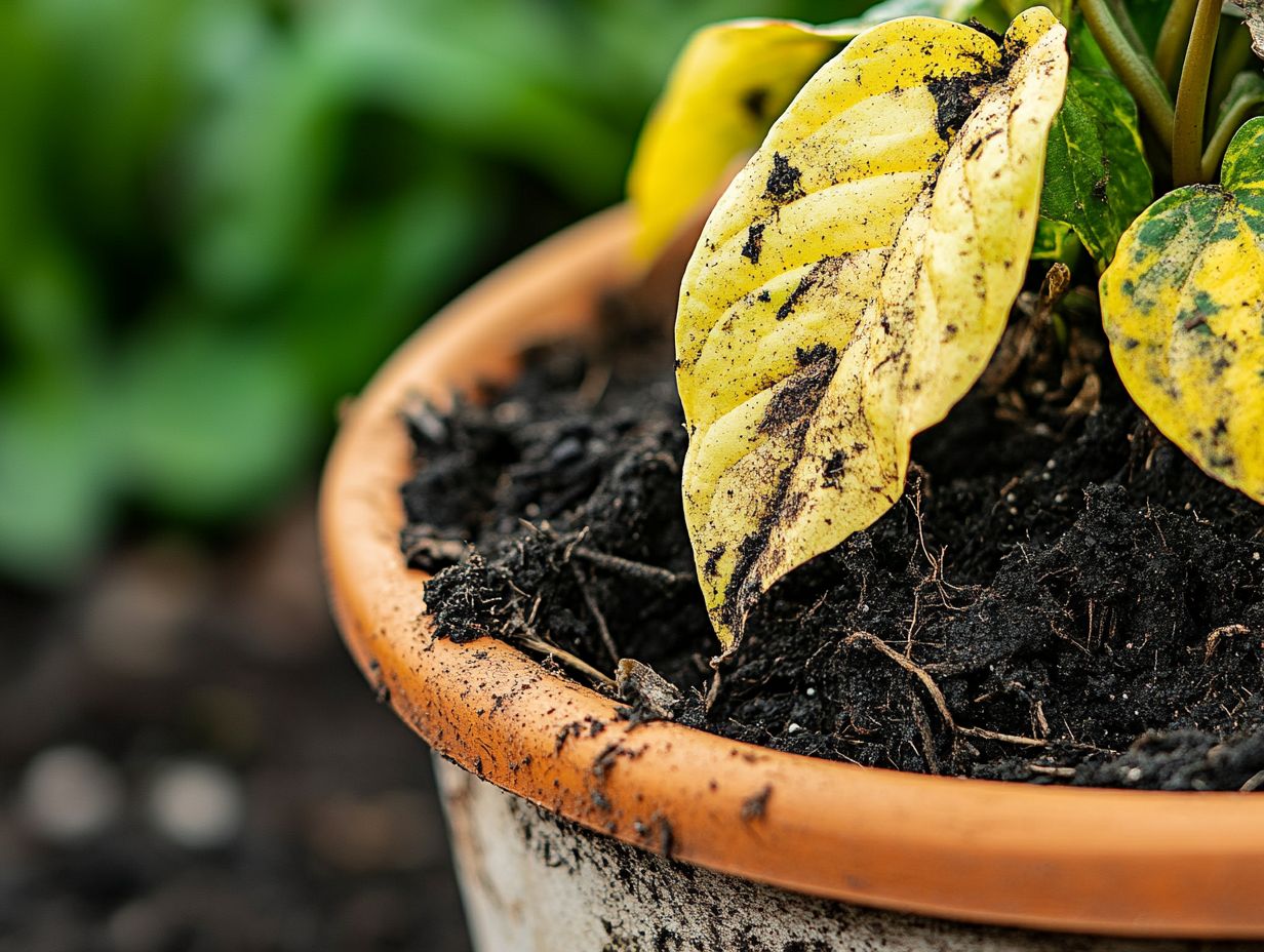 What are the signs of root rot in plants?