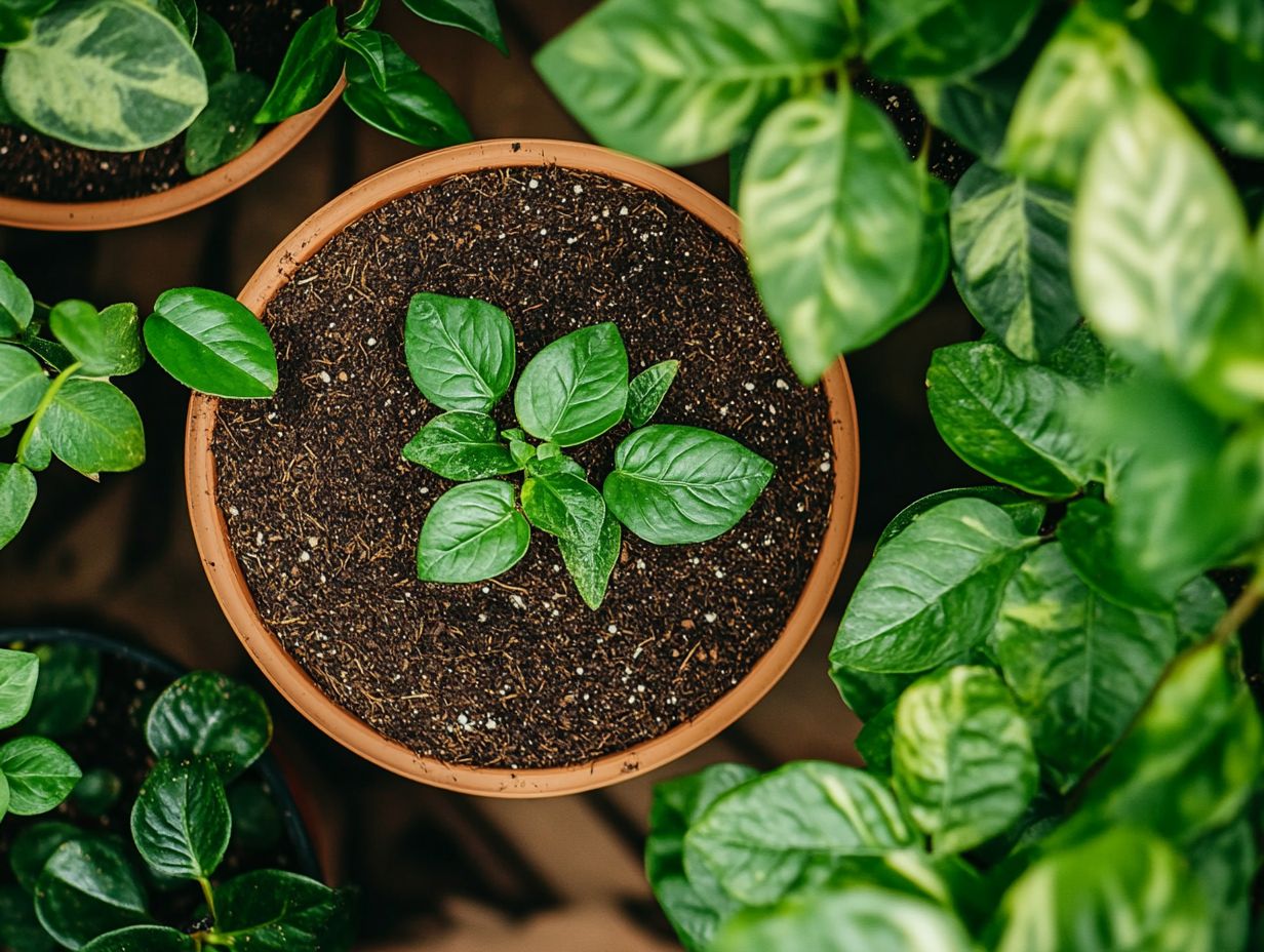 Mulching reduces watering needs for indoor plants