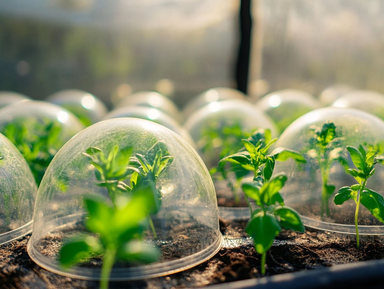 Humidity dome aiding seed germination