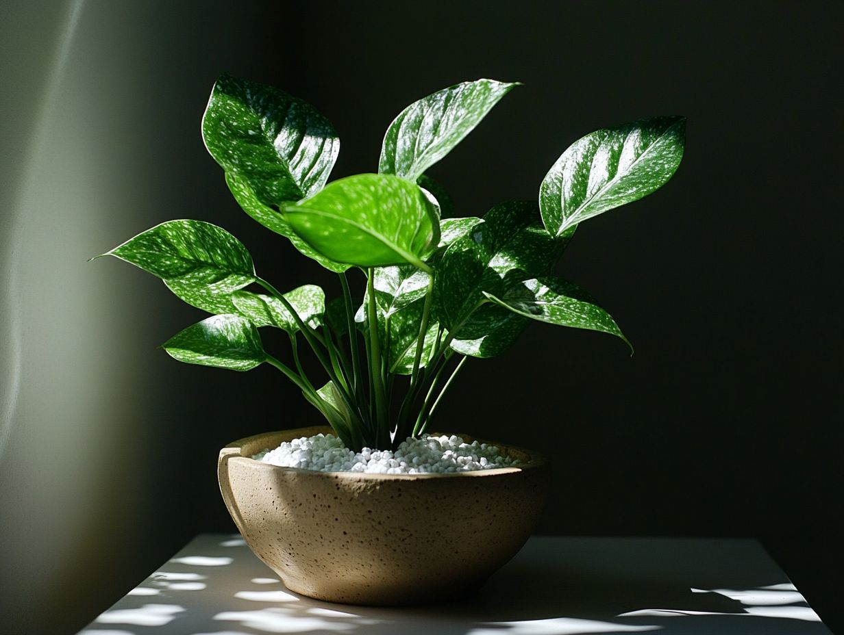 Container garden with perlite top dressing for better plant health