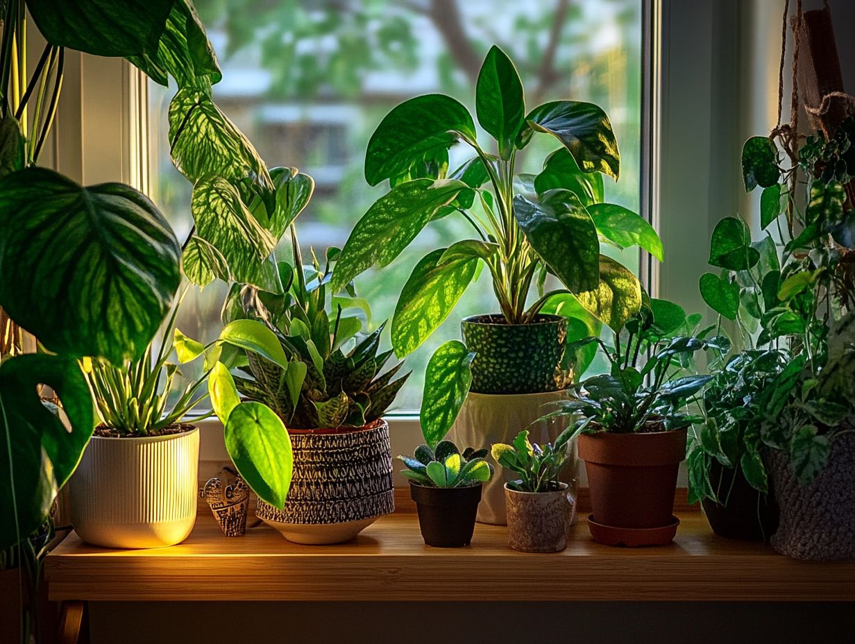 Calathea plant with patterned leaves in indoor setting