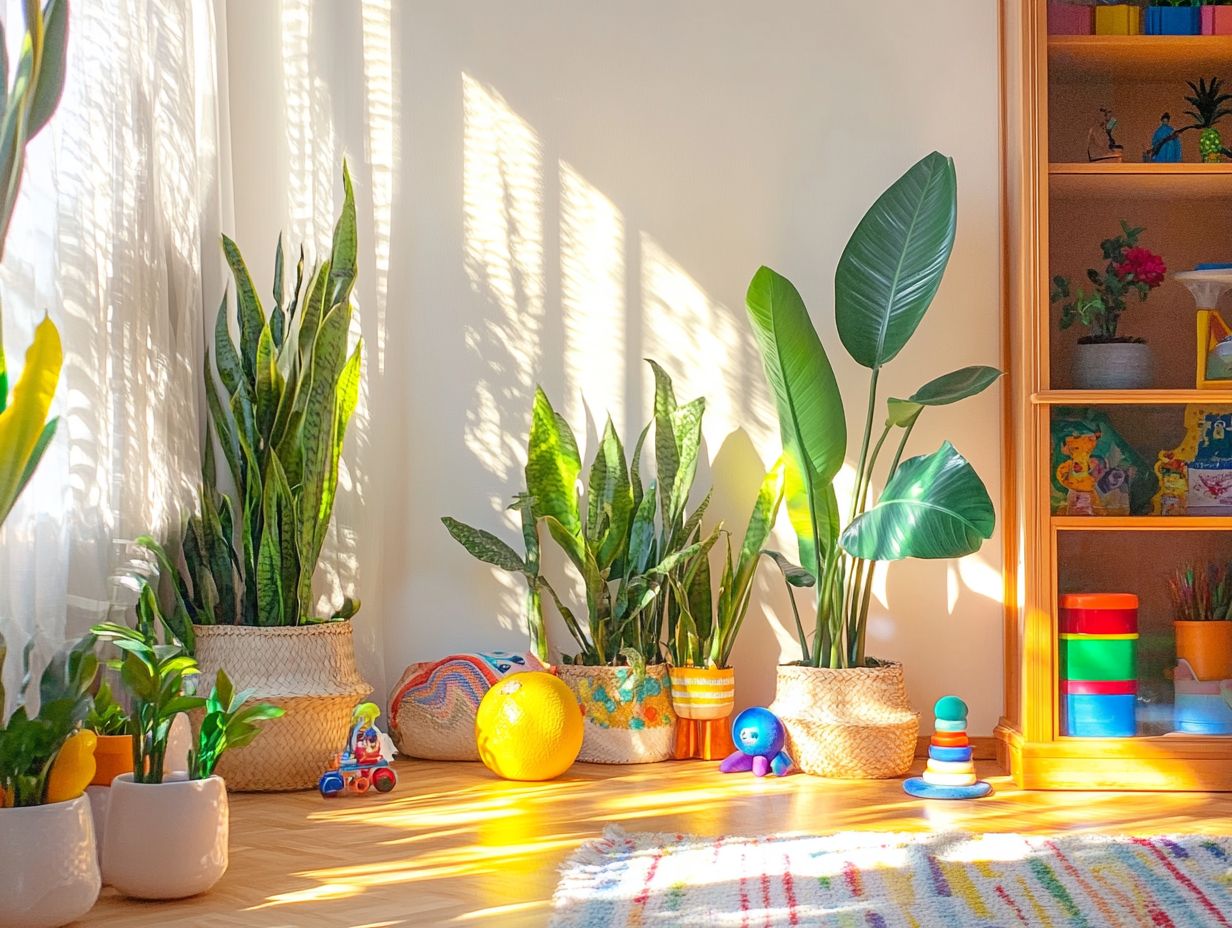 Image of various plants suitable for kids' rooms.