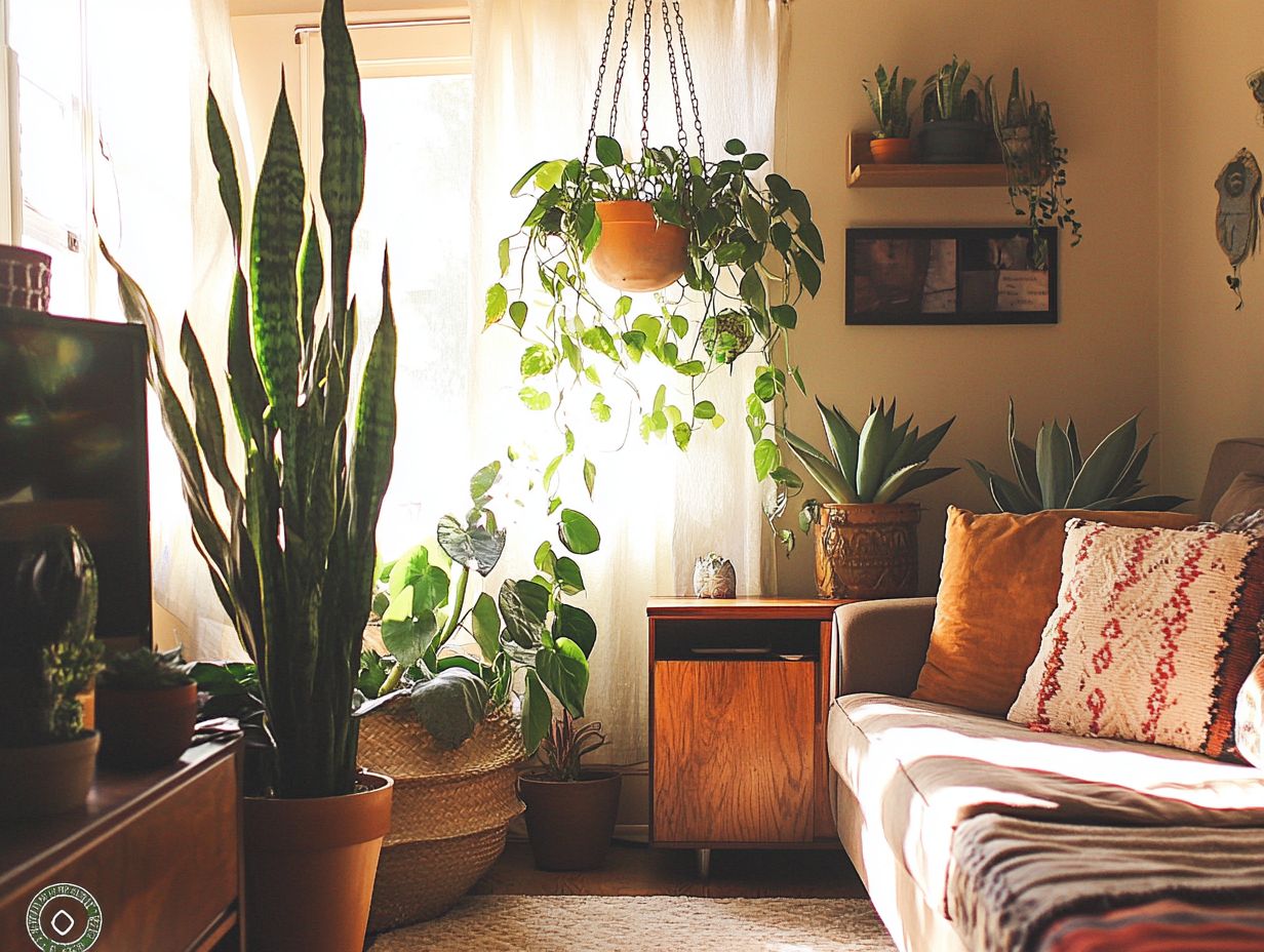 Large plants for high ceilings creating striking focal points in a room