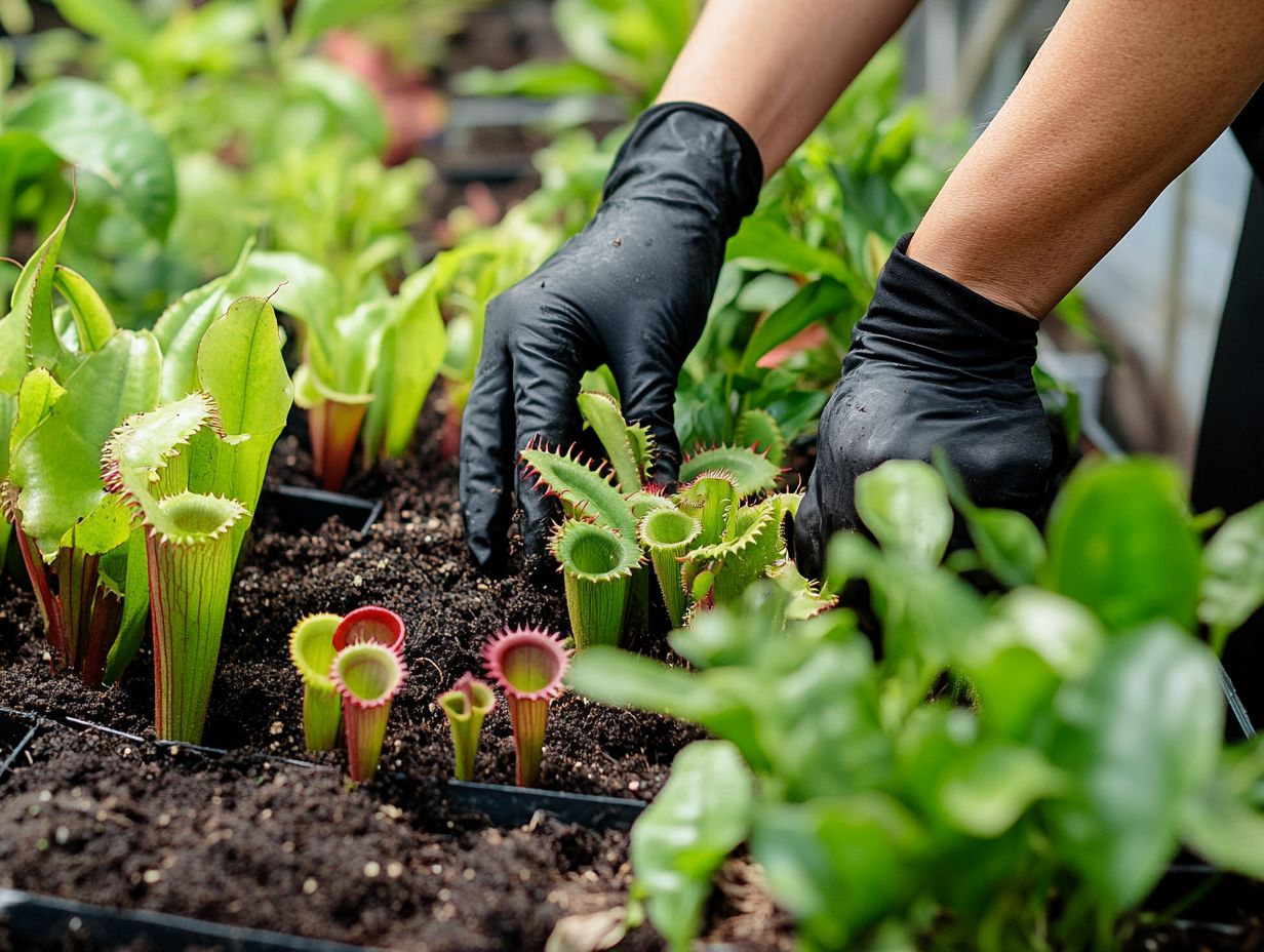 Infographic summarizing the key takeaways for propagating carnivorous plants.