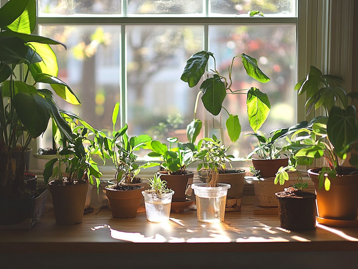 A lush indoor garden showcasing the best time for plant propagation