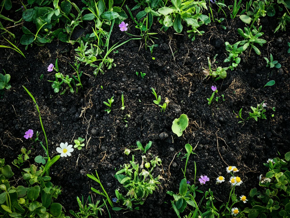 Illustration showing various threats to soil microorganisms