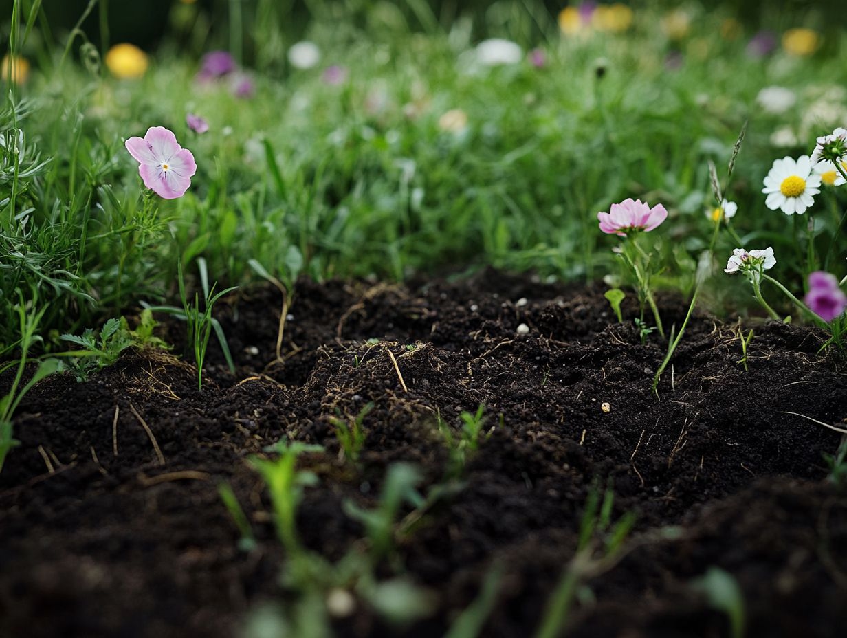 Illustration of soil microorganisms and their benefits.