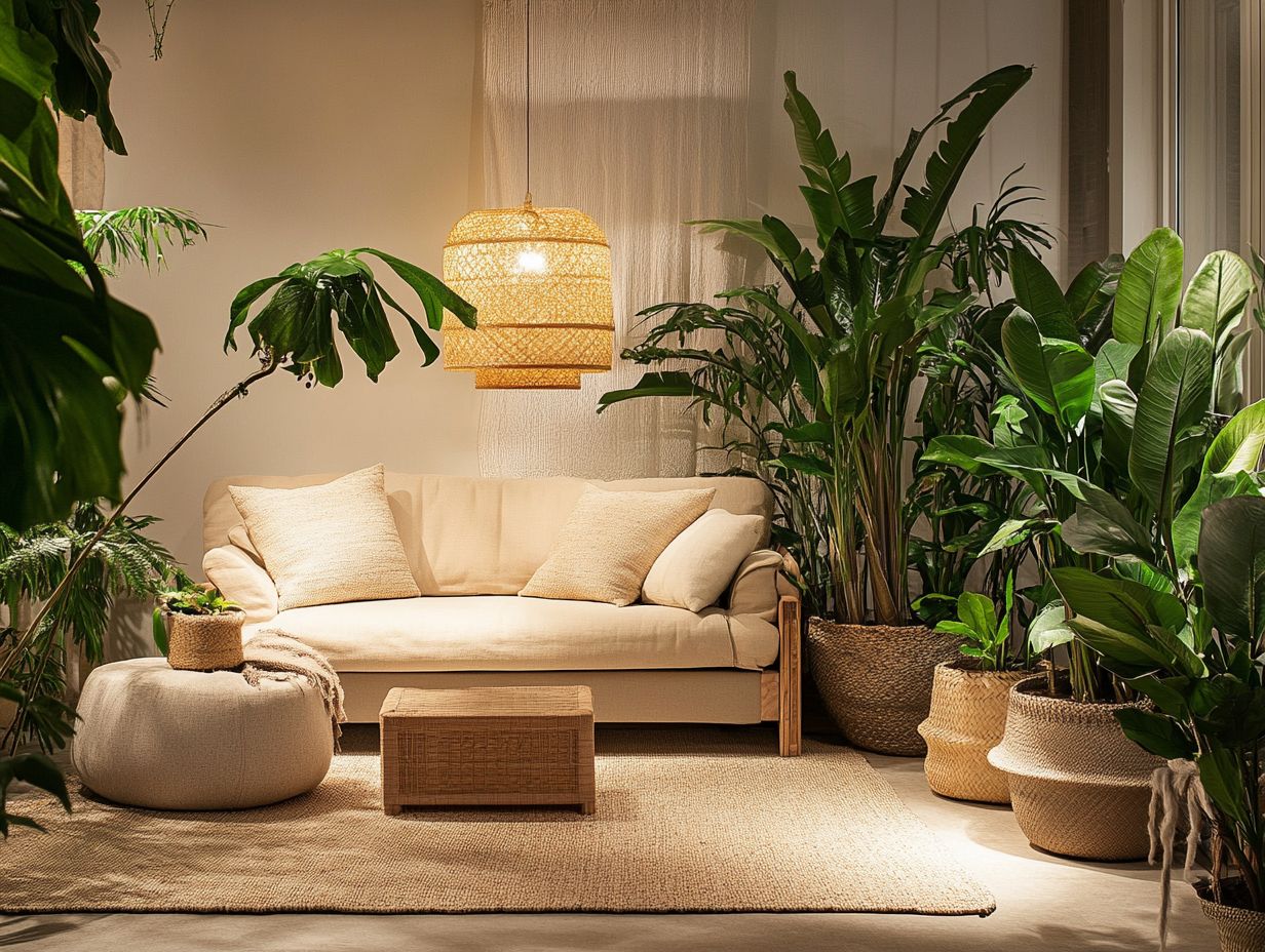 Beautifully designed indoor space with vibrant plants for improved mood and decor