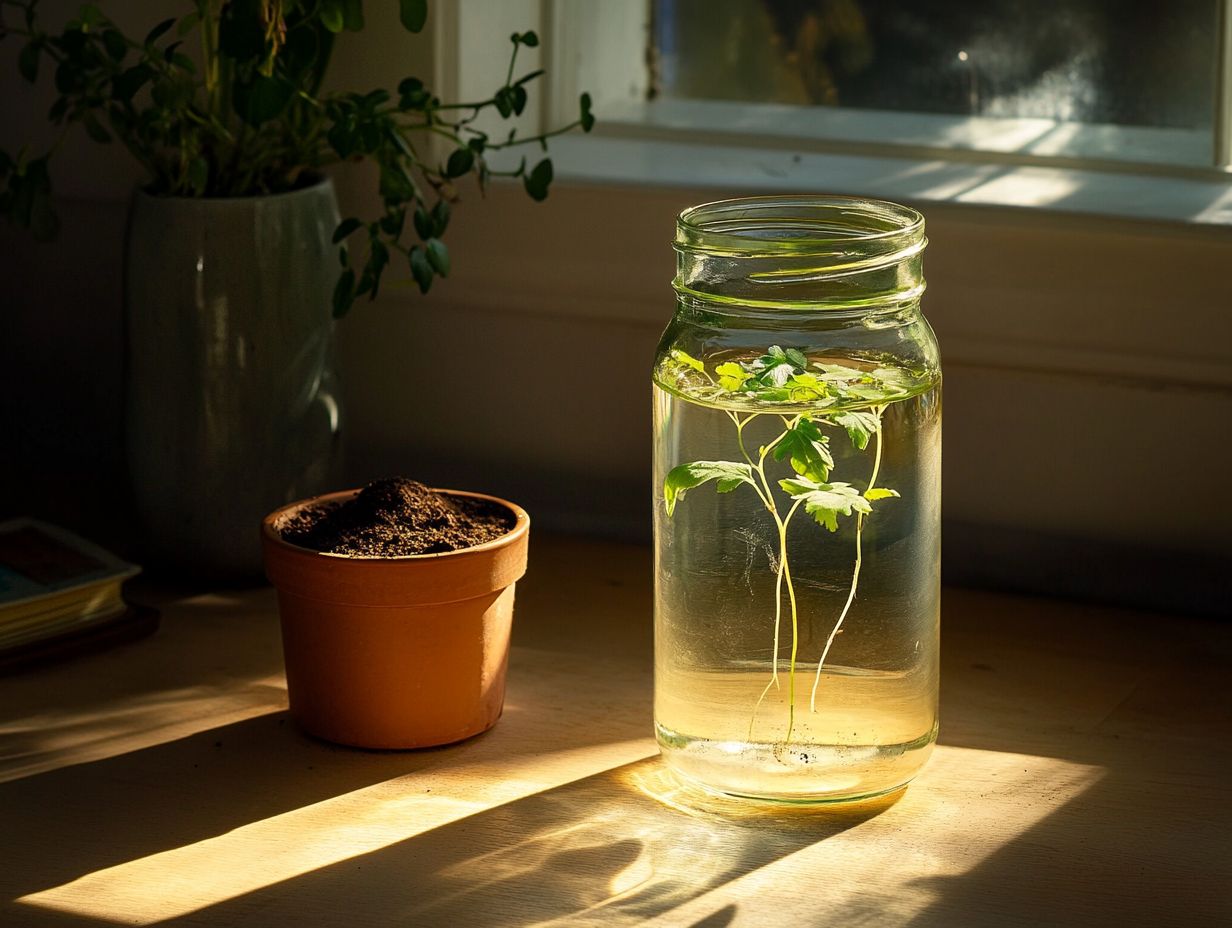 Image showing supplies needed for propagating plants in water