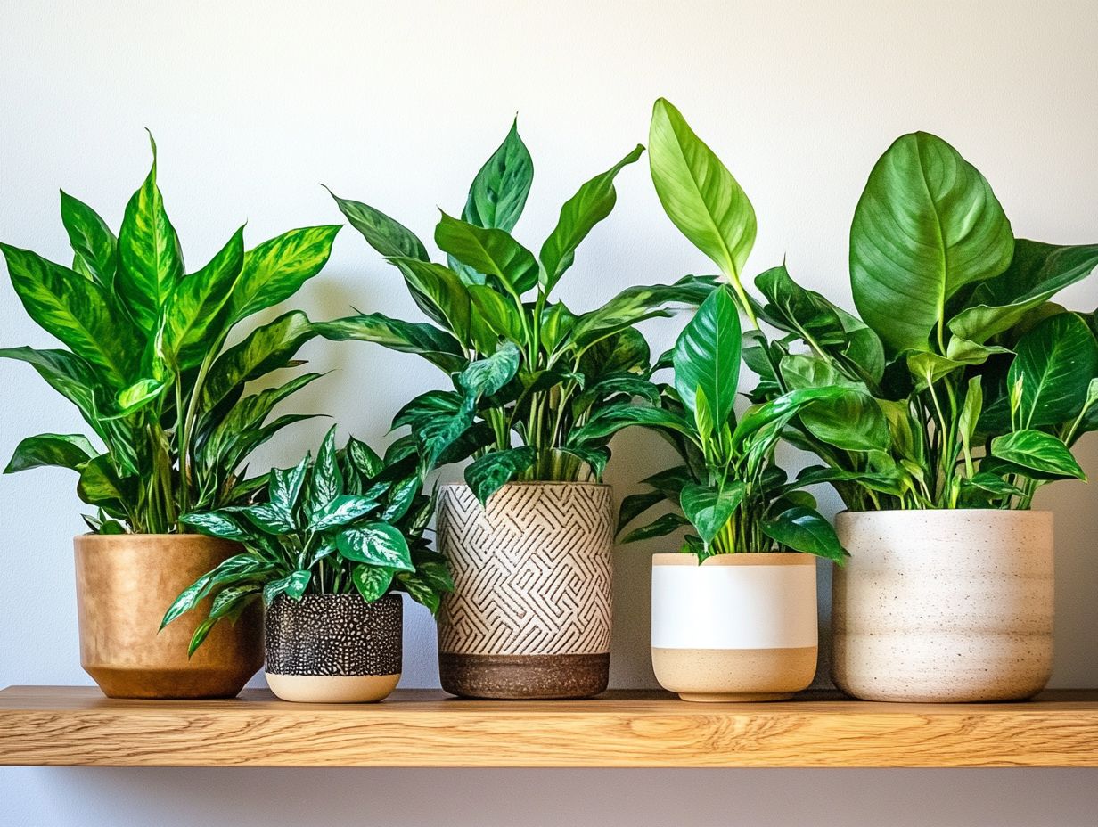 A variety of indoor plants that purify the air.