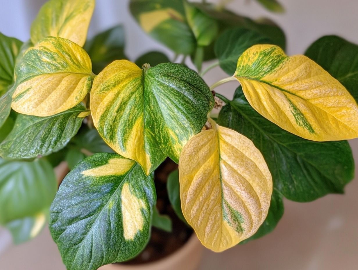 Image showing the effects of nutrient deficiency on houseplants