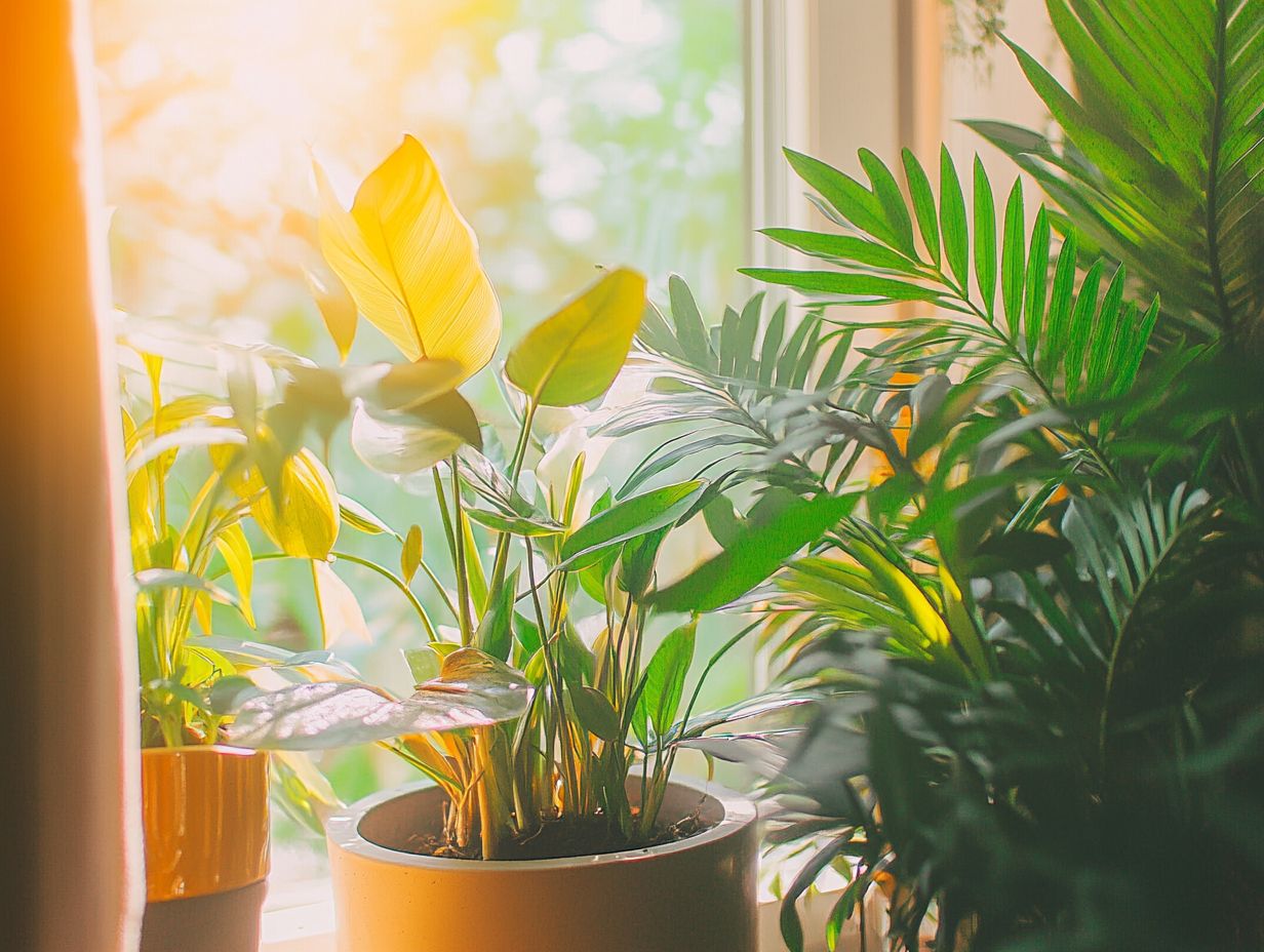 Illustration of the signs of indoor plant overcrowding.